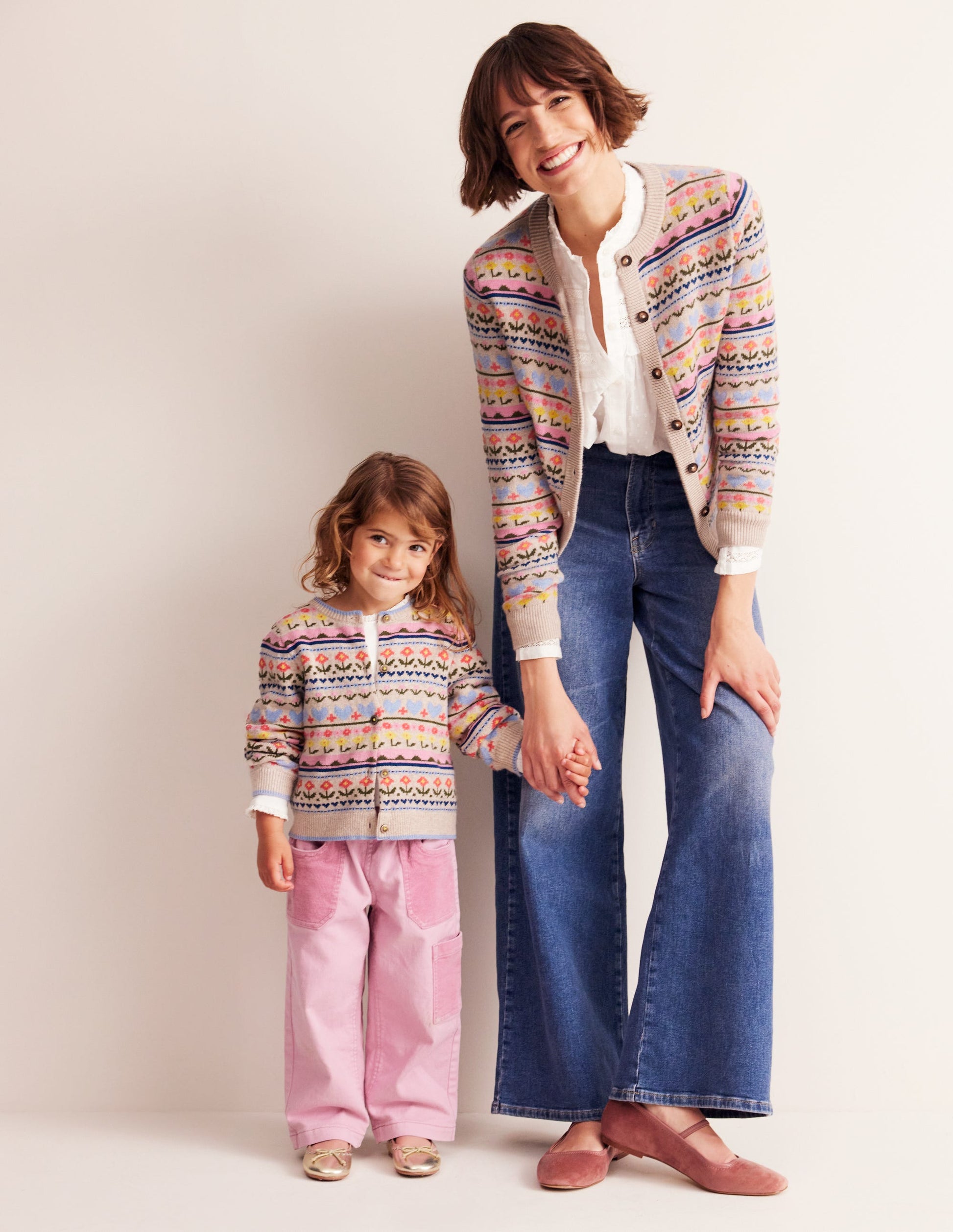 Edie Fair Isle Cardigan-Ecru Marl Flowers-4
