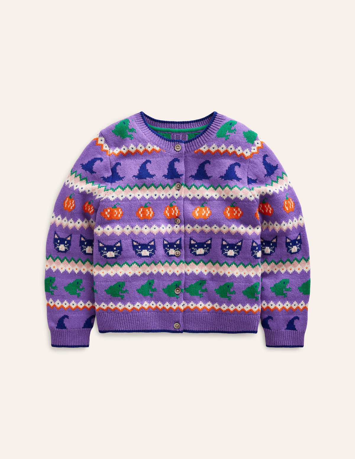 Edie Fair-Isle-Strickjacke-Asternlila Halloween - Image 1