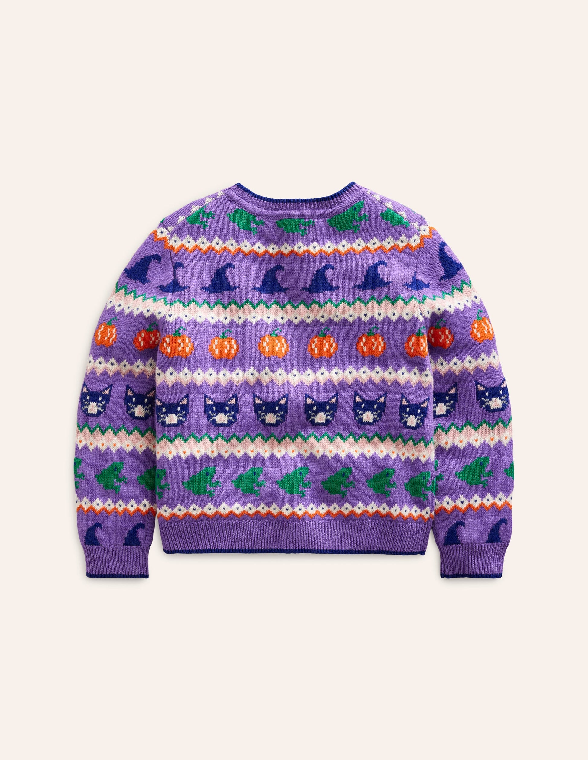 Edie Fair-Isle-Strickjacke-Asternlila Halloween-2