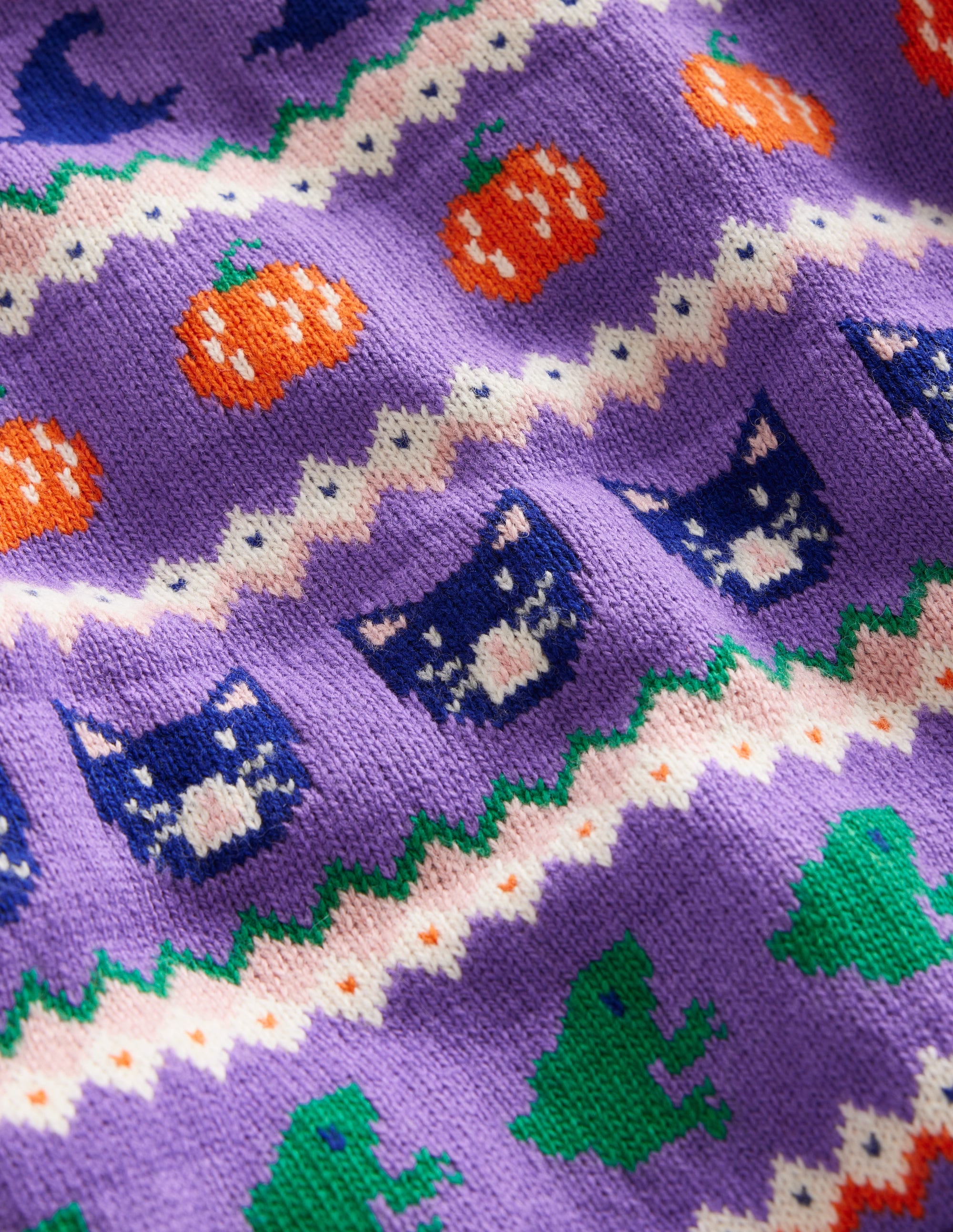 Edie Fair-Isle-Strickjacke-Asternlila Halloween - Image 3
