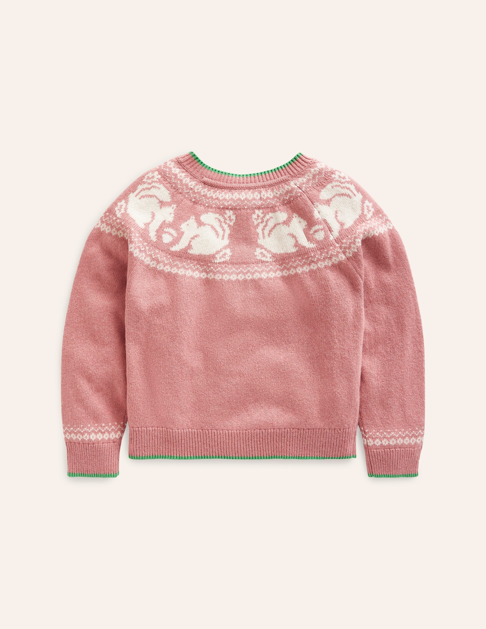 Edie Fair-Isle-Strickjacke-Puderrosa Eichhörnchen - Image 2