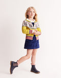 Edie Fair-Isle-Strickjacke-Honiggelb, Häschen