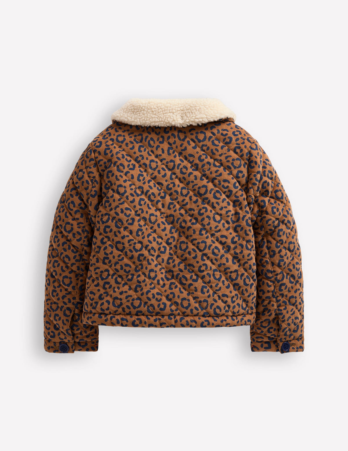 Veste en velours côtelé à col en borg-Imprimé léopard fauve - Image 2