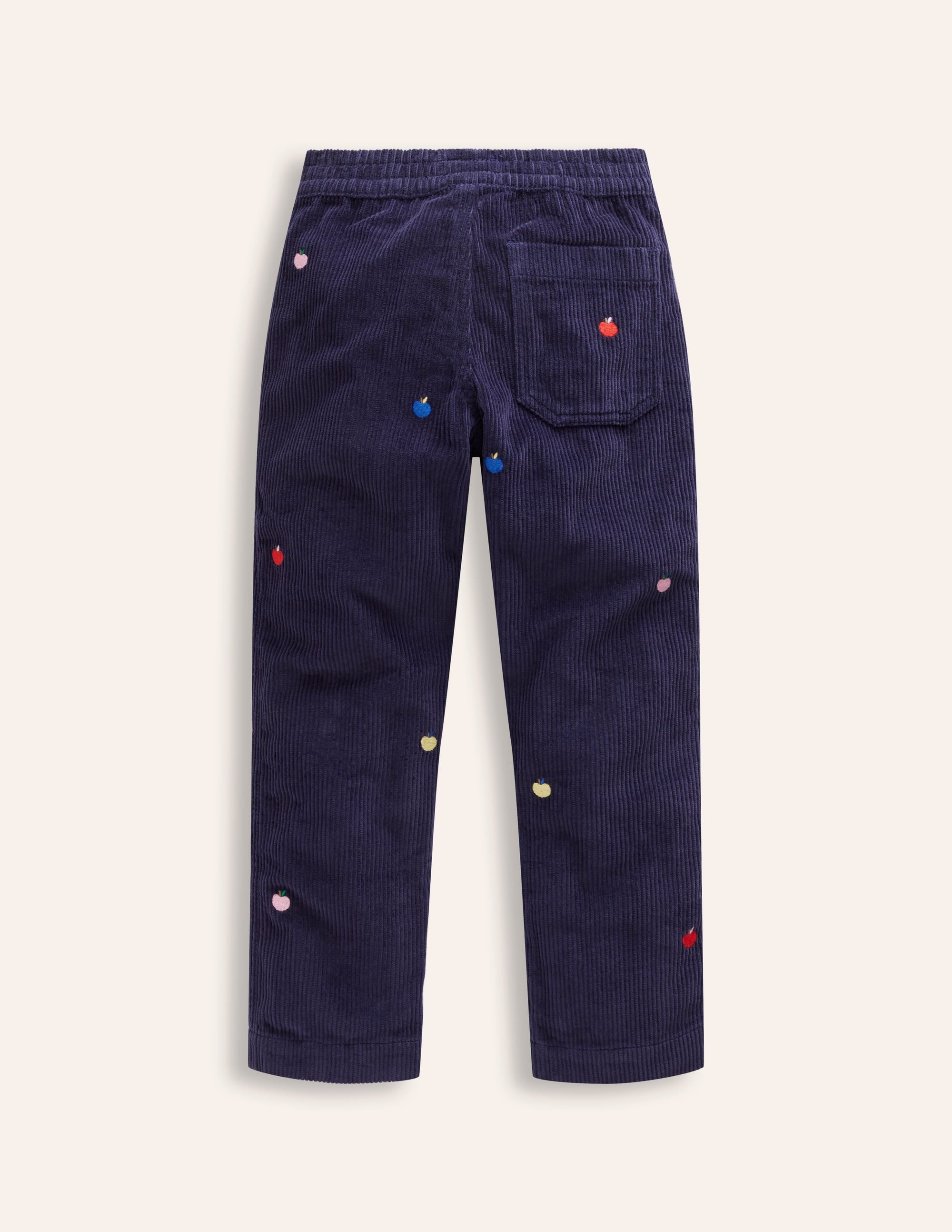 Bestickte Hose zum Hineinschlüpfen-College Marineblau Äpfel - Image 4