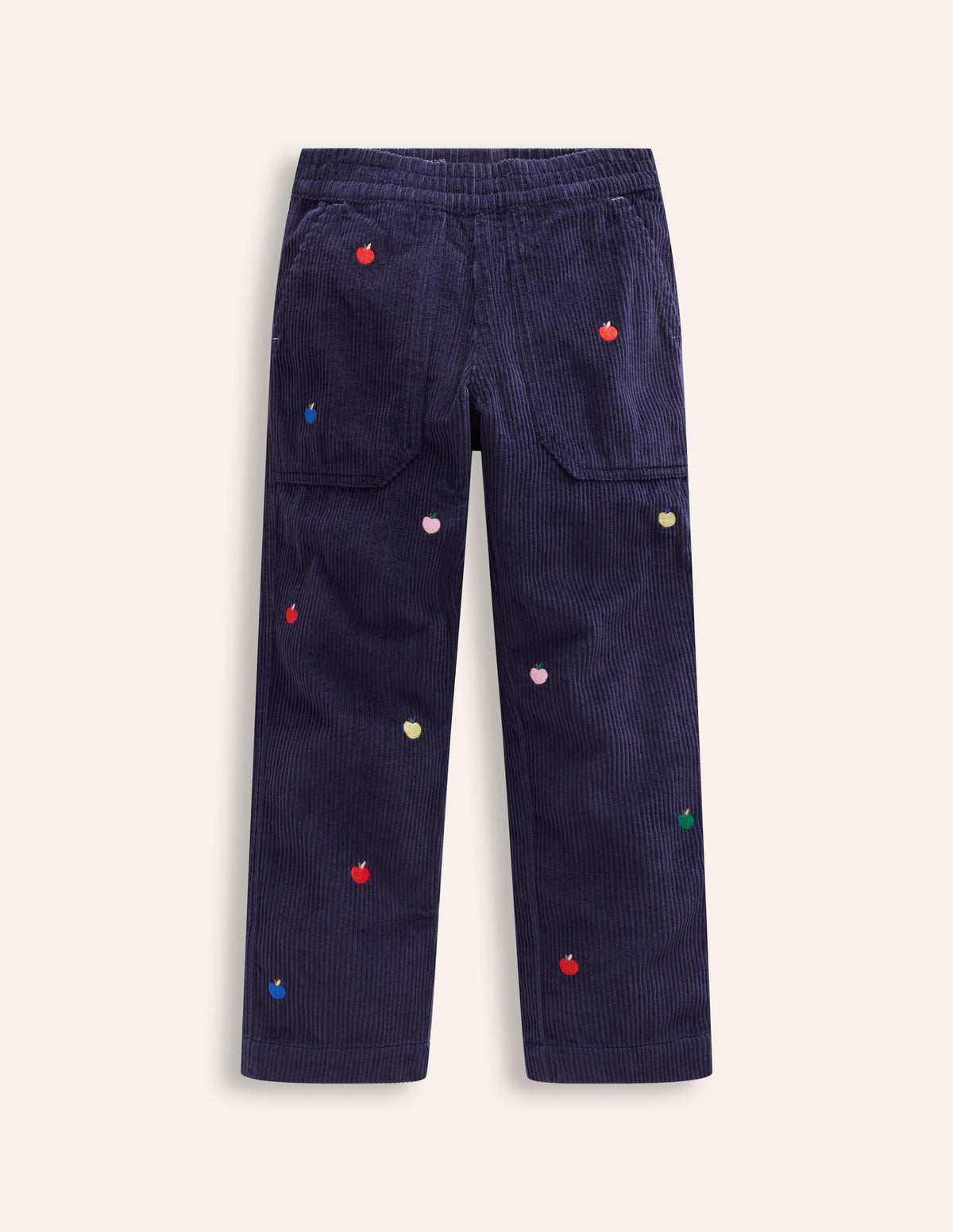 Bestickte Hose zum Hineinschlüpfen-College Marineblau Äpfel - Image 3