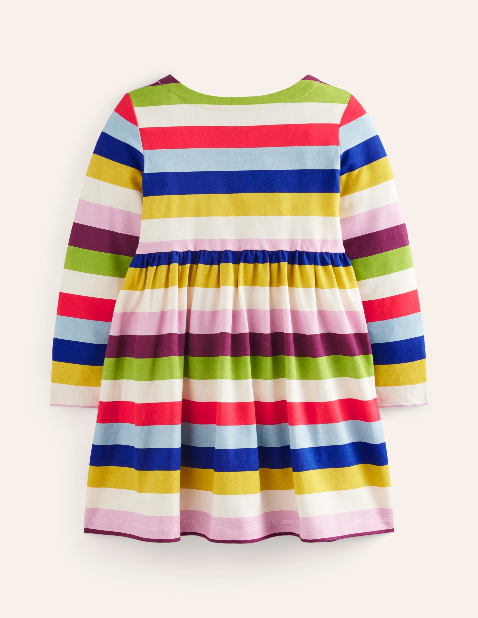 Robe fun à manches longues en jersey-Rayé multi arc-en-ciel - Image 2