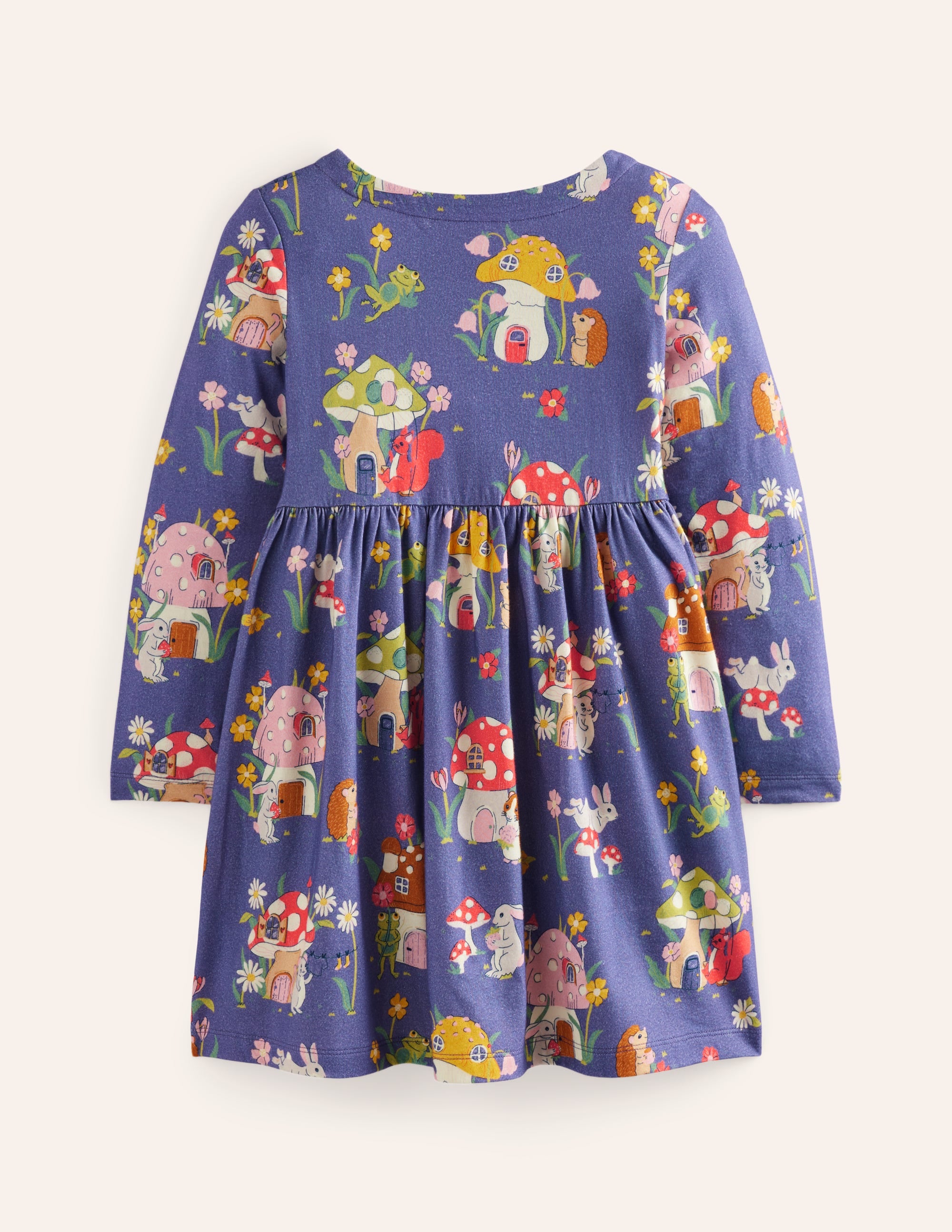 Originelles langärmeliges Jerseykleid-Steuerbordblau Fliegenpilz-Dorf - Image 2