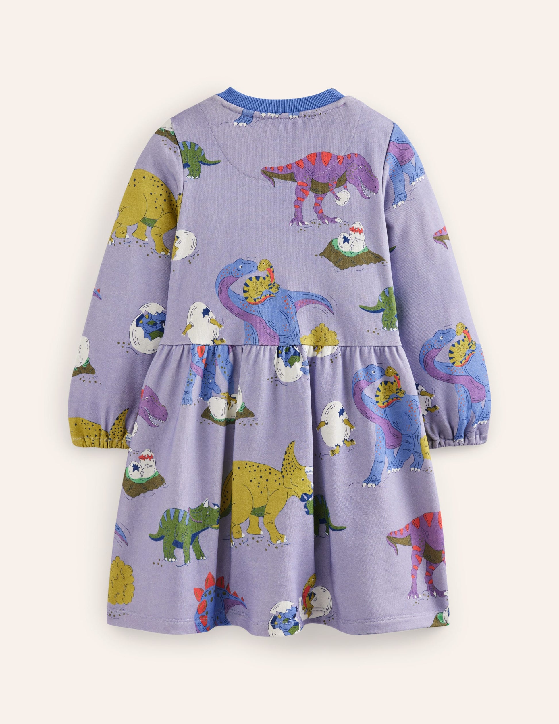 Loopback-Sweatshirtkleid-Flieder Dino-Familie-6