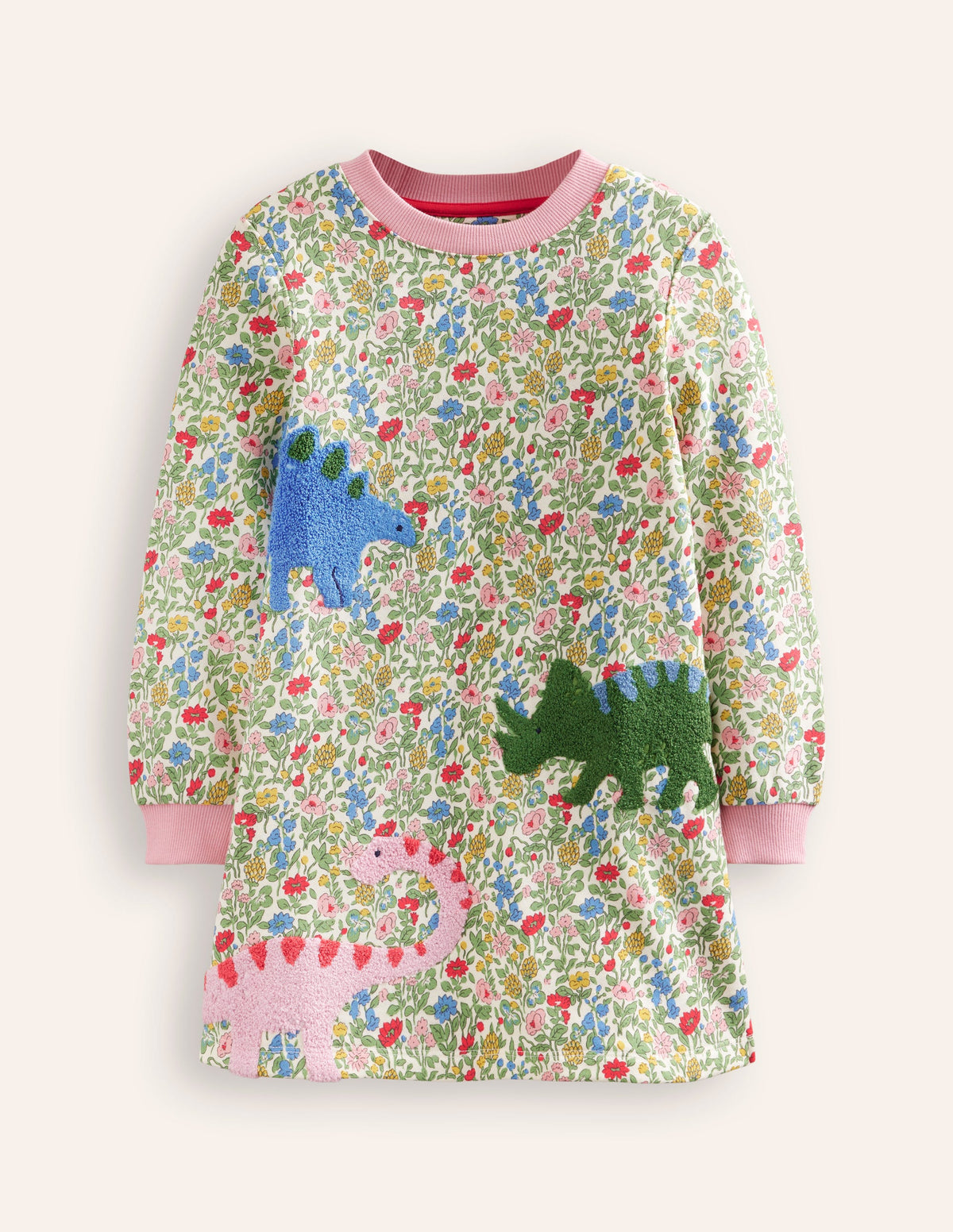 Robe-sweat Ida à appliqué-Dinosaures motif Meadow Floral multi - Image 1