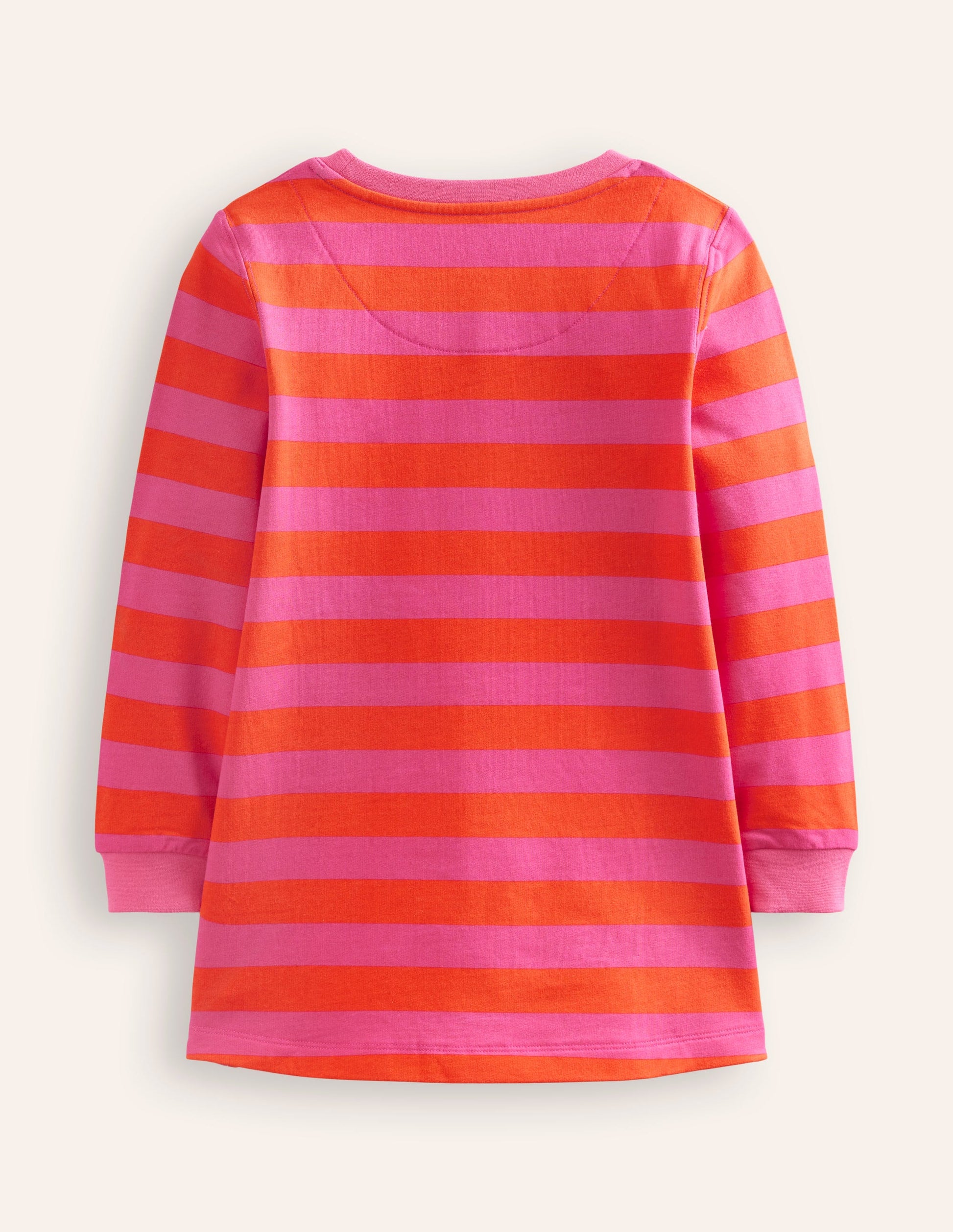 Robe-sweat Ida à appliqué-Fantômes rose vif/terre cuite-2