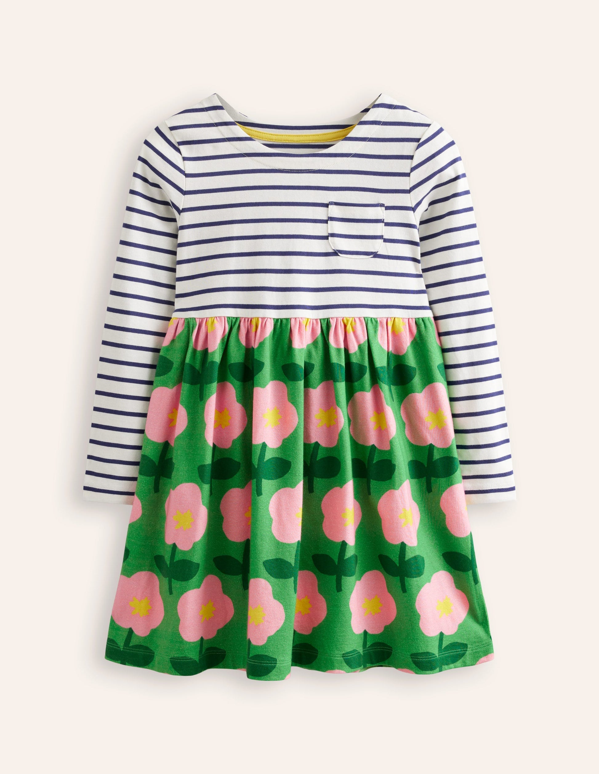 Kuddelmuddel Jersey-Kleid-Smaragdgrün Cut-out Blume-1