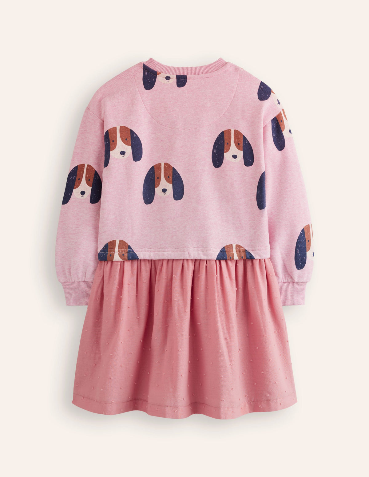Sweatshirt-Kleid aus gewebtem Material-Mandelrosa Meliert Welpen - Image 3