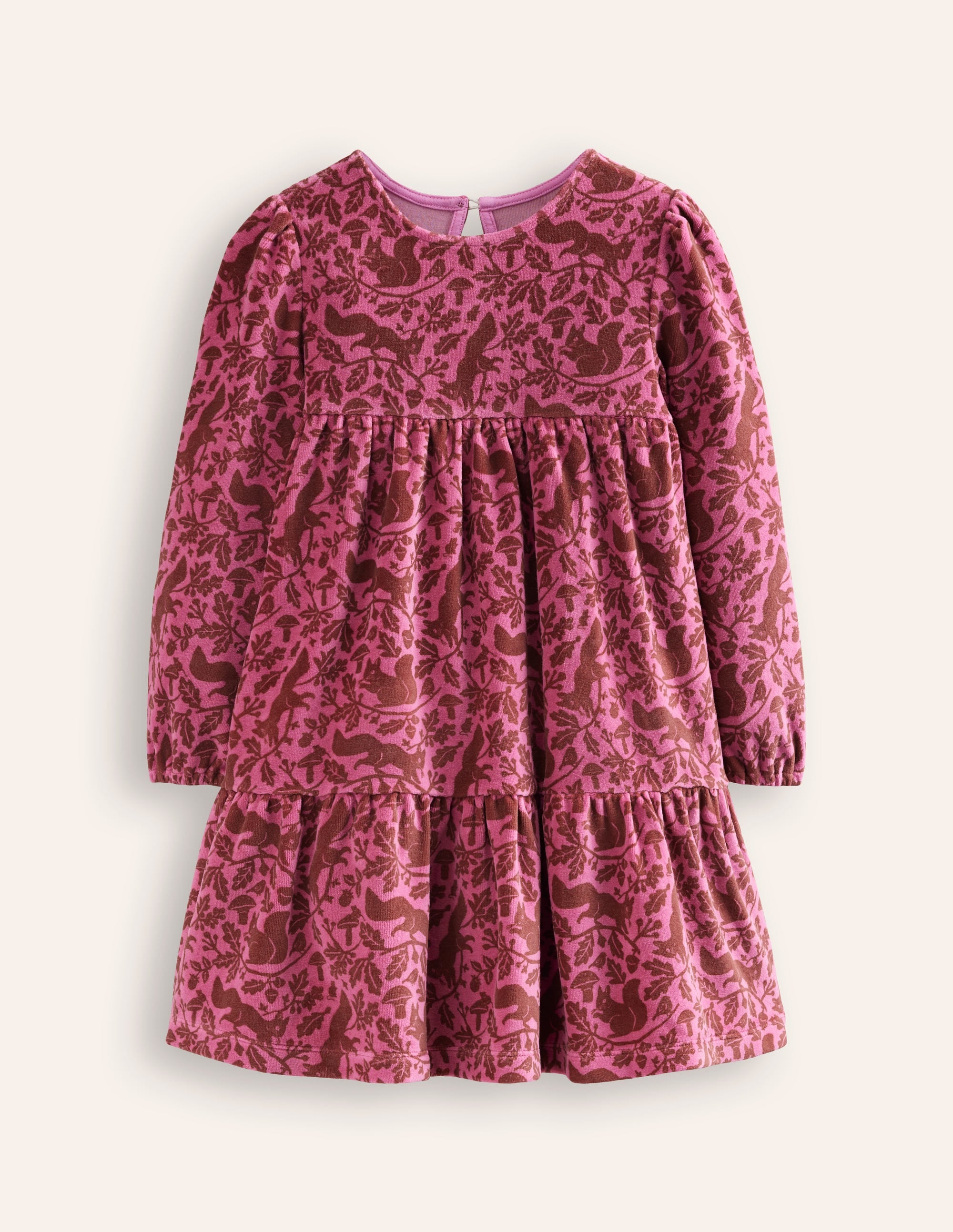 Gestuftes Velourskleid-Teetasse Rosa Wald Eichhörnchen - Image 1