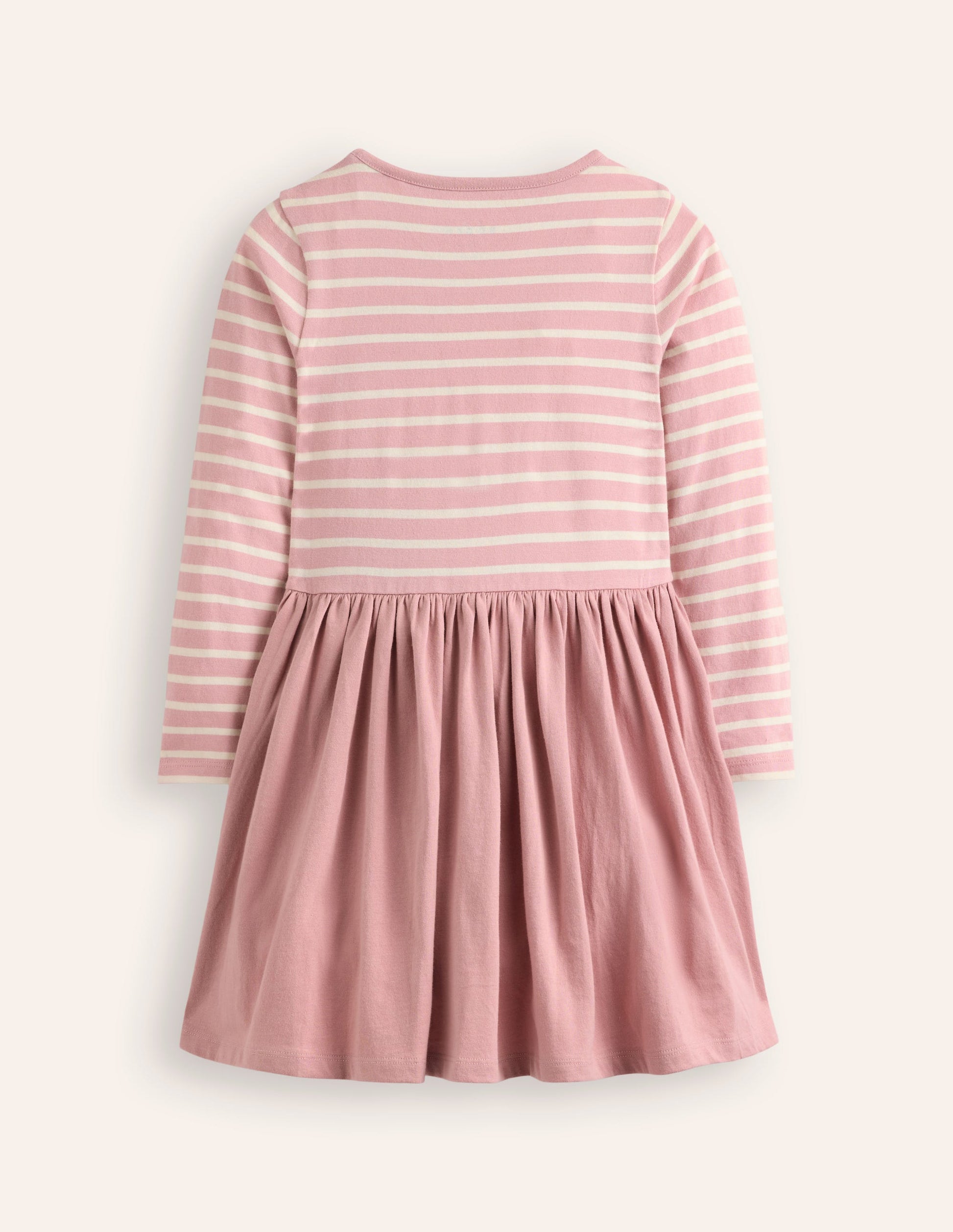 Jerseykleid mit Saumapplikation-Vintage-Rosa Dinosaurier-2