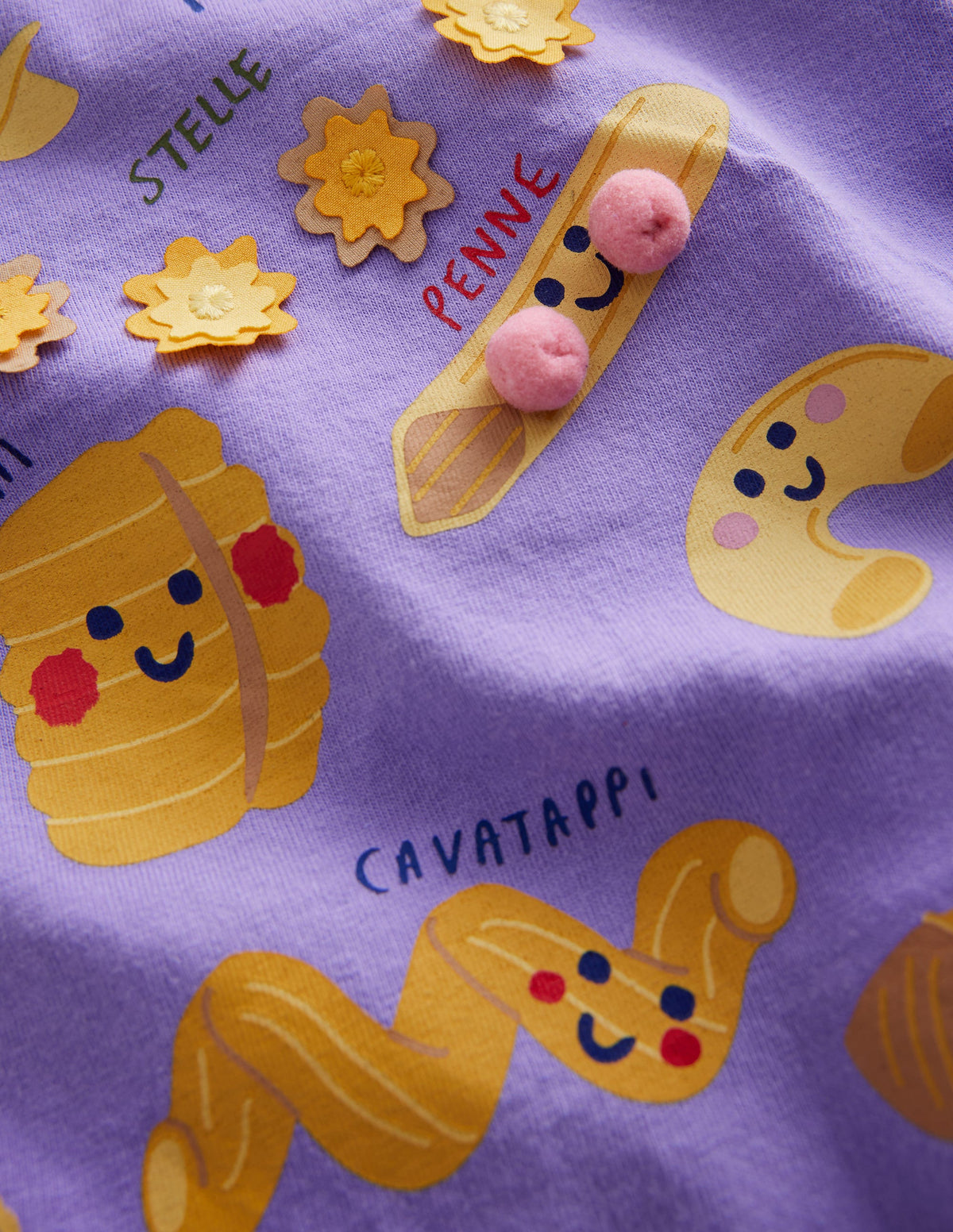 T-Shirt mit Grafikdruck-Asternlila Pasta-3