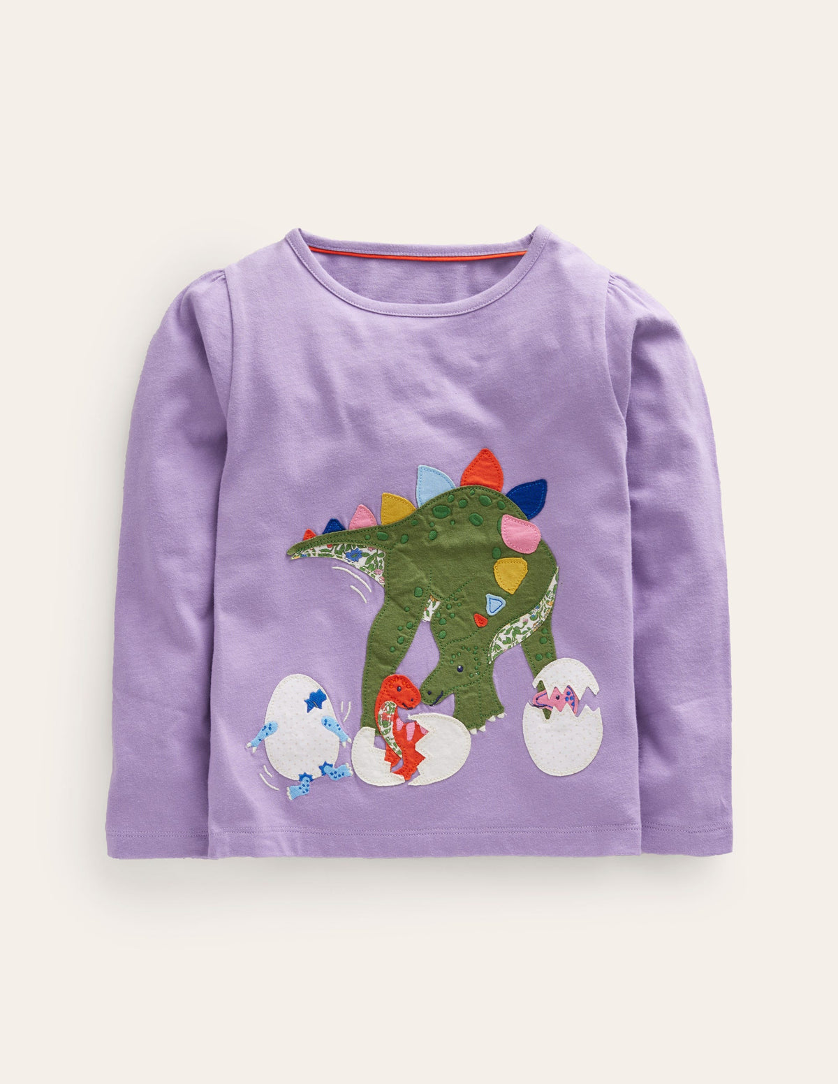 Langärmeliges Oberteil mit Applikation-Lavendel Dinosaurier - Image 1