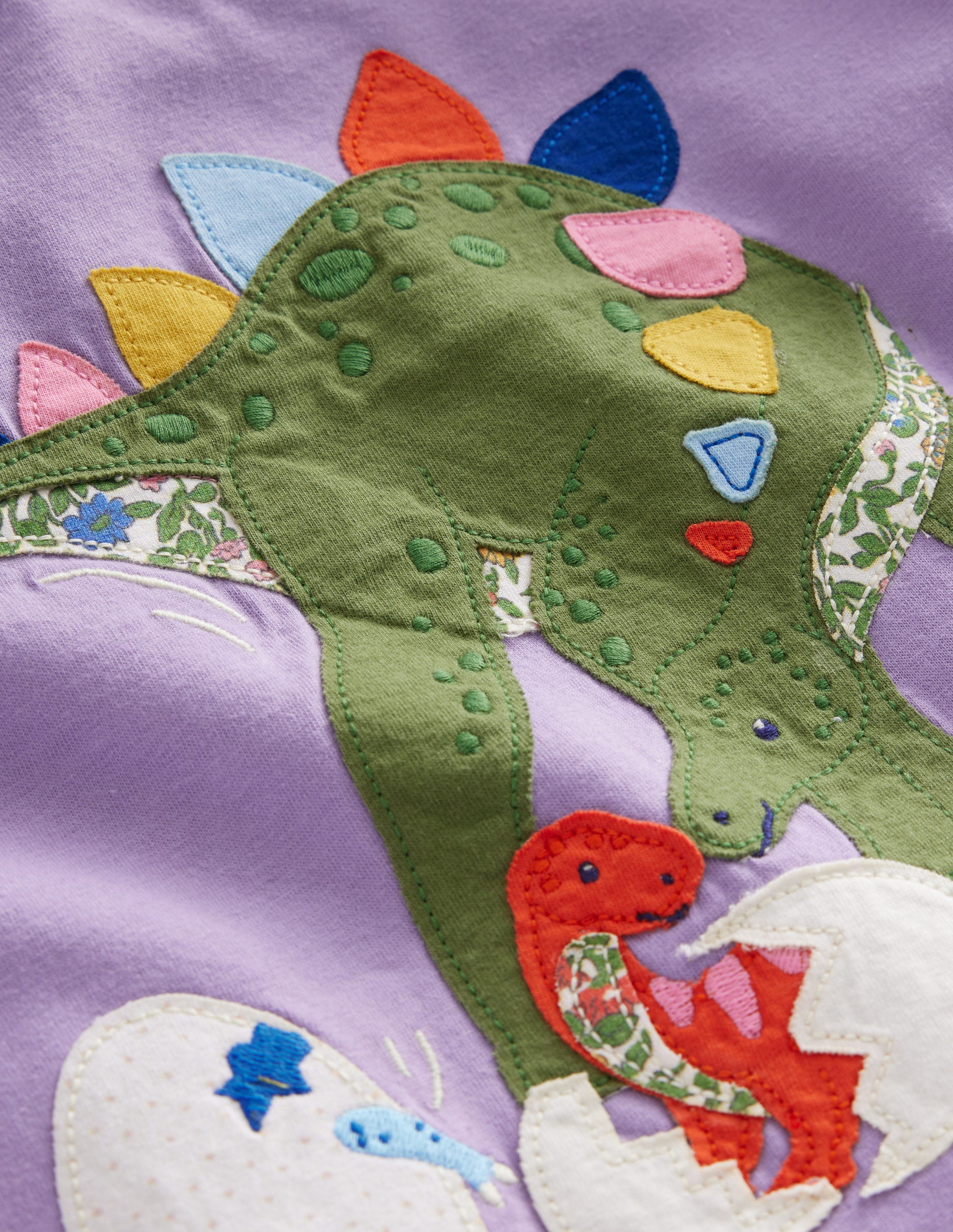 Langärmeliges Oberteil mit Applikation-Lavendel Dinosaurier - Image 3
