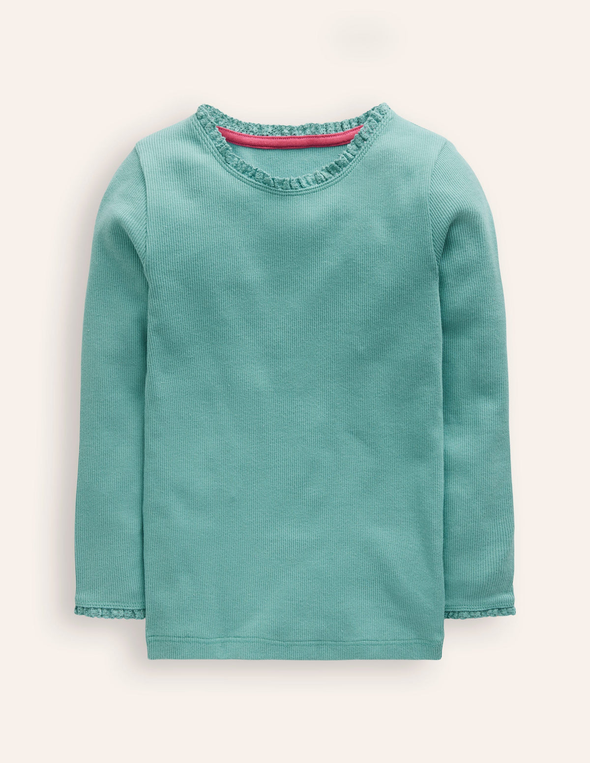 Geripptes Langarmshirt-Bachblau-1