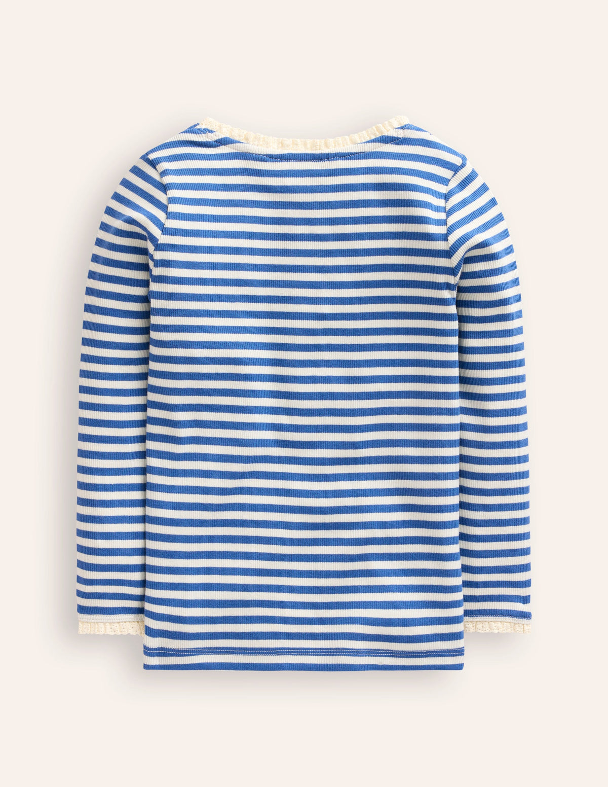 Geripptes Langarmshirt-Blauhäher/Naturweiß - Image 2