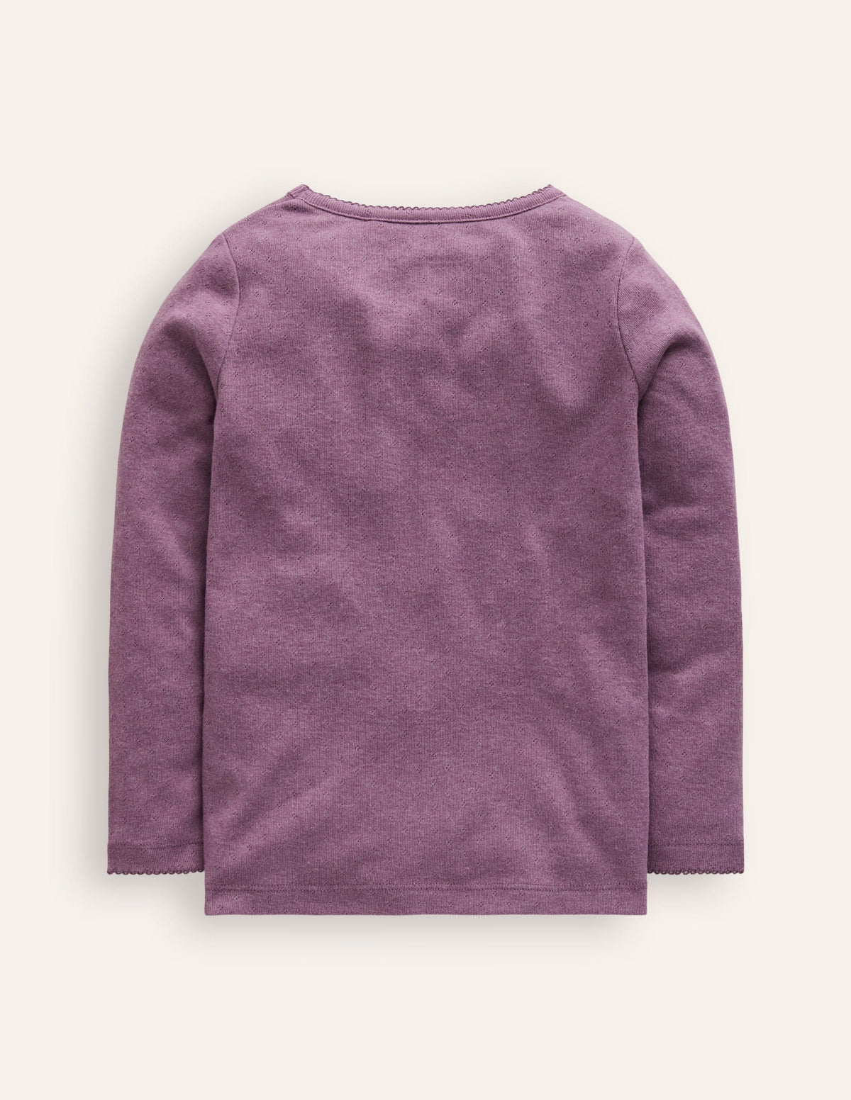 Langärmeliges Oberteil mit Pointelle-Muster-Brombeerviolett - Image 2