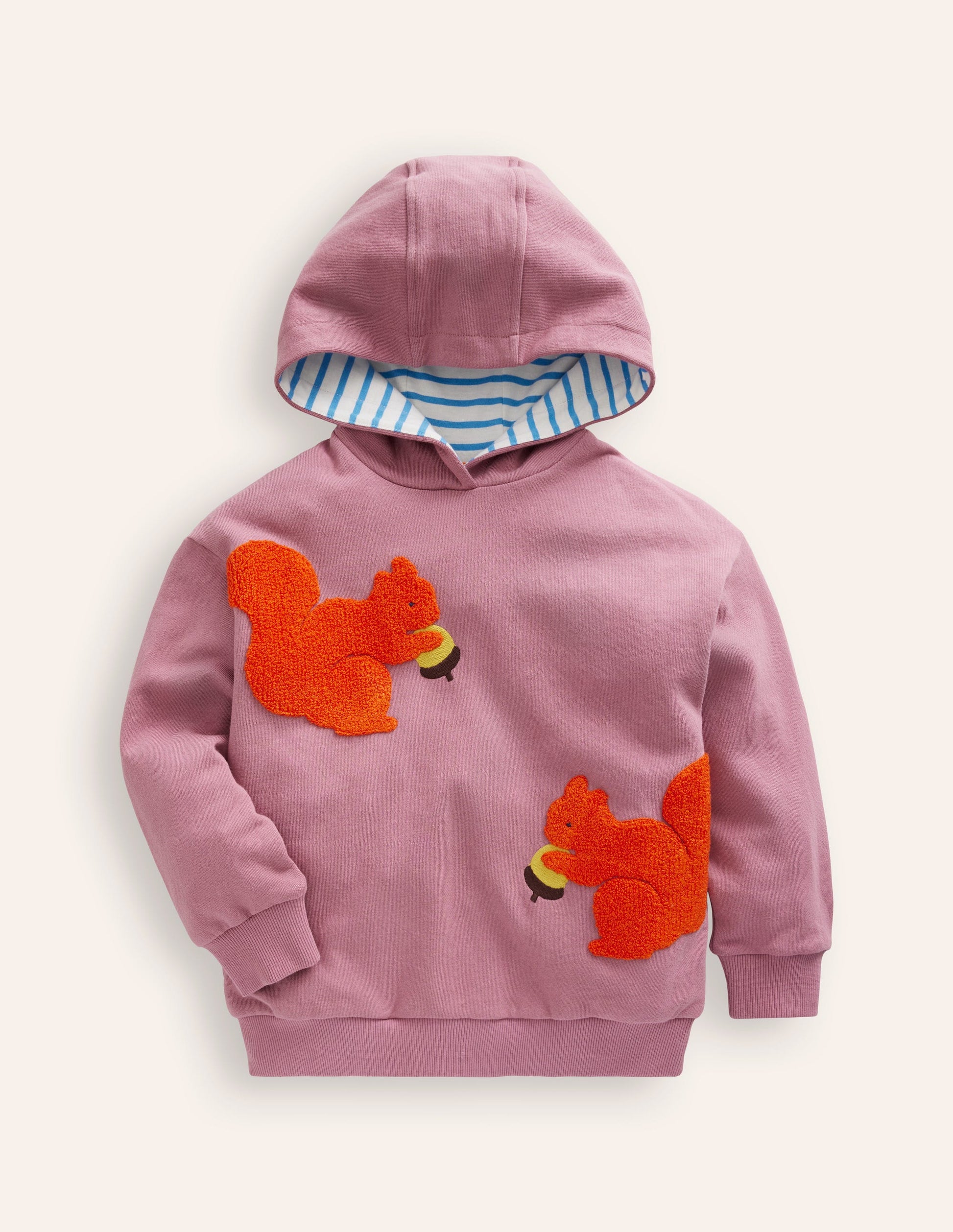 Kapuzenpullover mit Applikation-Zartes Lavendel Eichhörnchen-1
