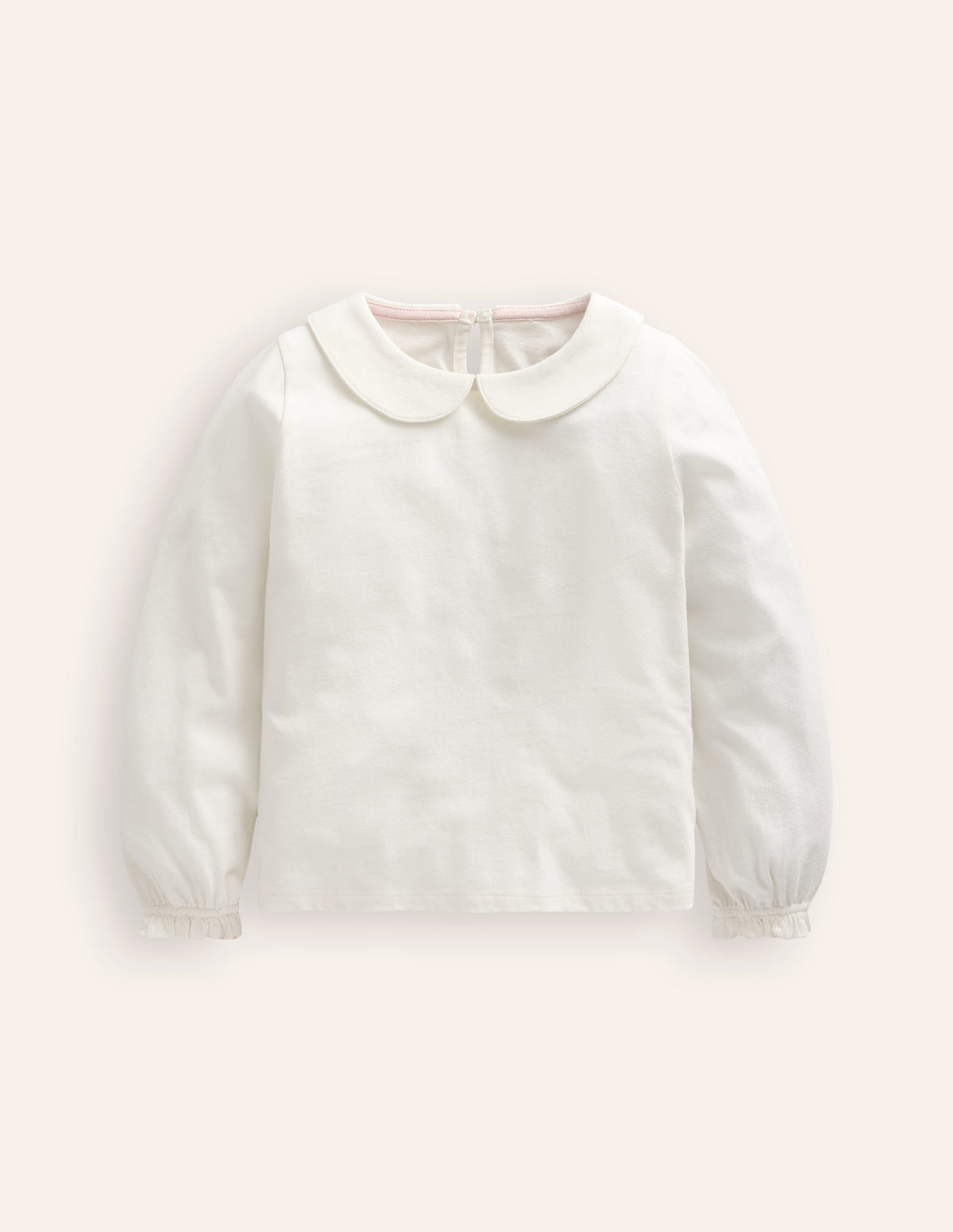 Jersey-Oberteil mit Kragen-Ivory and Navy Spot-1