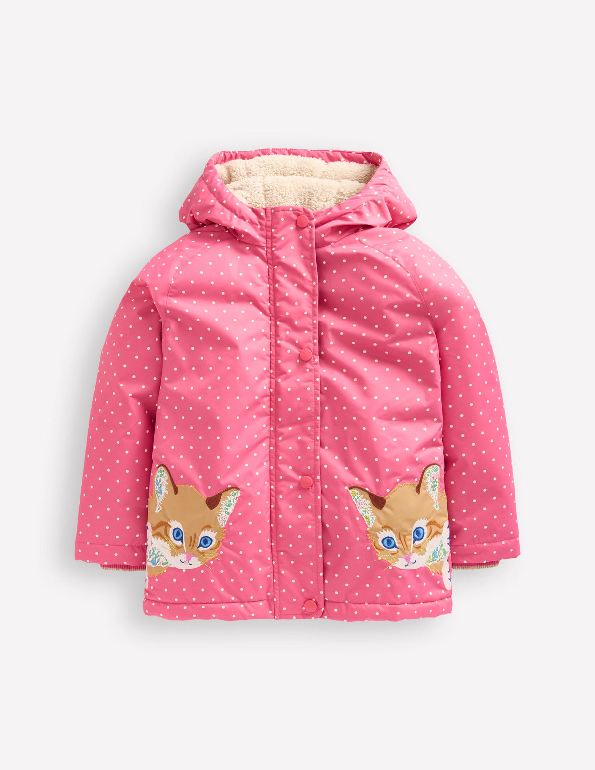 Anorak mit Sherpa-Futter-Rosarot Katzen - Image 1