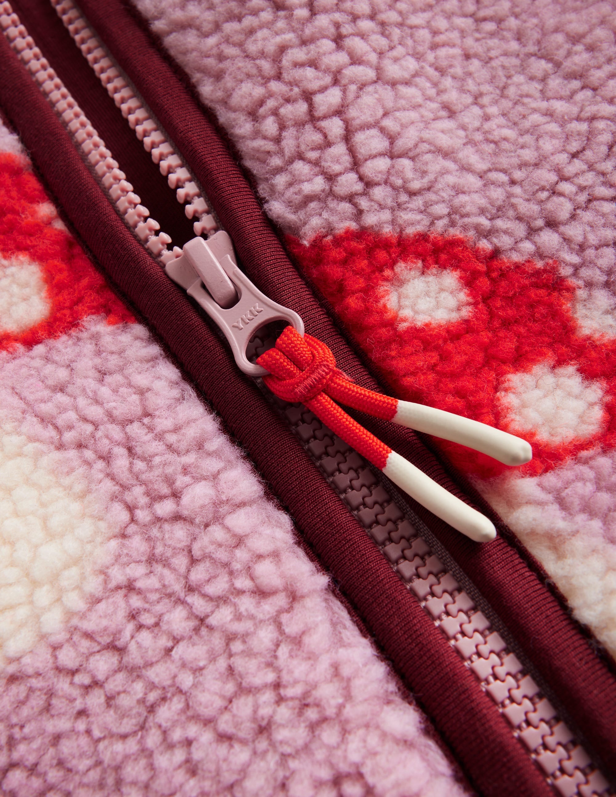 Veste zippée Eden en borg-Grands champignons rose vintage - Image 3