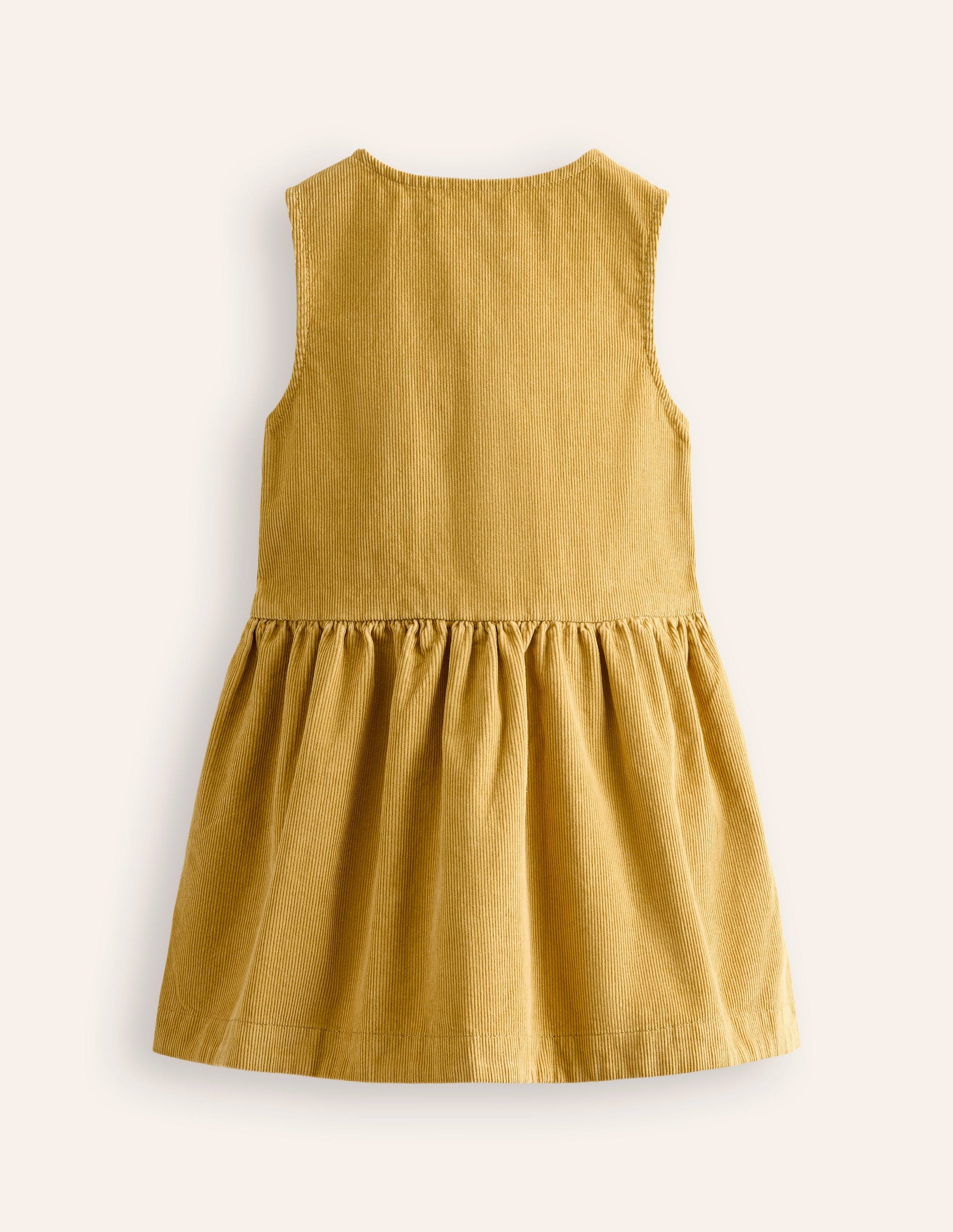 Schürzenkleid mit durchgehender Knopfleiste-Honiggelb, Cord-2