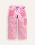 Pantalon à enfiler avec poches en velours côtelé-Mauve rose brume
