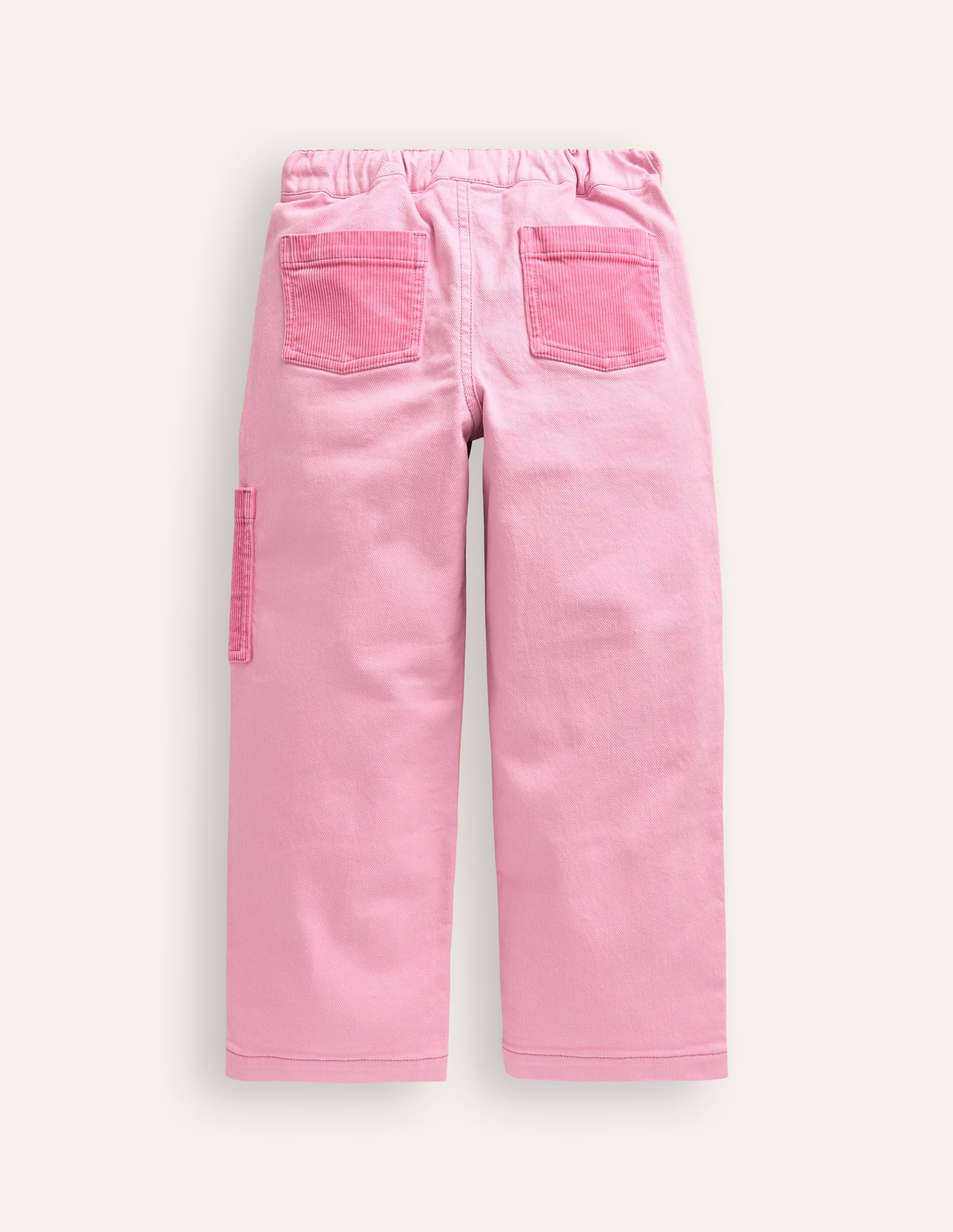 Pantalon à enfiler avec poches en velours côtelé-Mauve rose brume - Image 2
