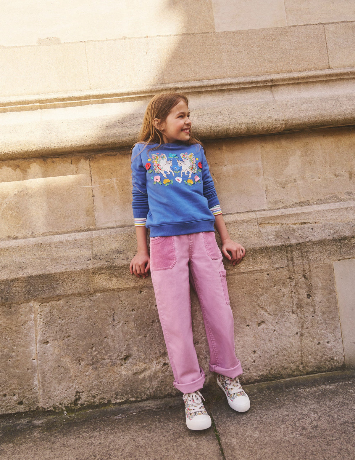 Pantalon à enfiler avec poches en velours côtelé-Mauve rose brume - Image 4