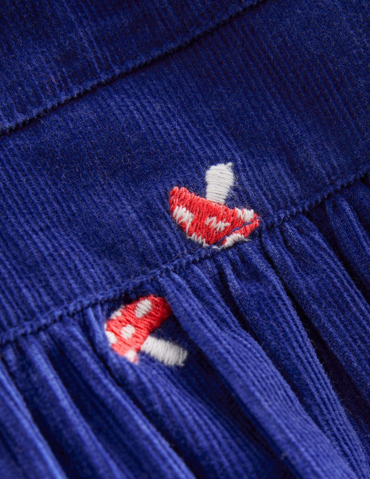 Robe-chemise à manches bouffantes-Broderie champignon saphir - Image 3