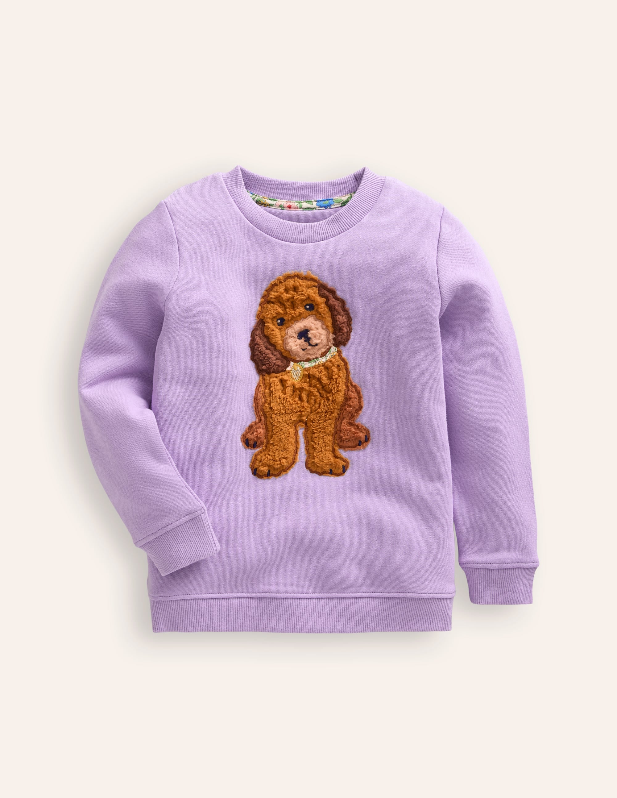 Sweatshirt mit Applikation-Lavendel Hund - Image 2