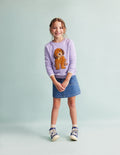 Sweatshirt mit Applikation-Lavendel Hund