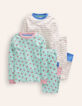 2 pyjamas douillets-Bouquet de menthe verte