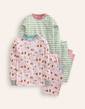 2 pyjamas douillets-Cochons d'Inde rose ballerine