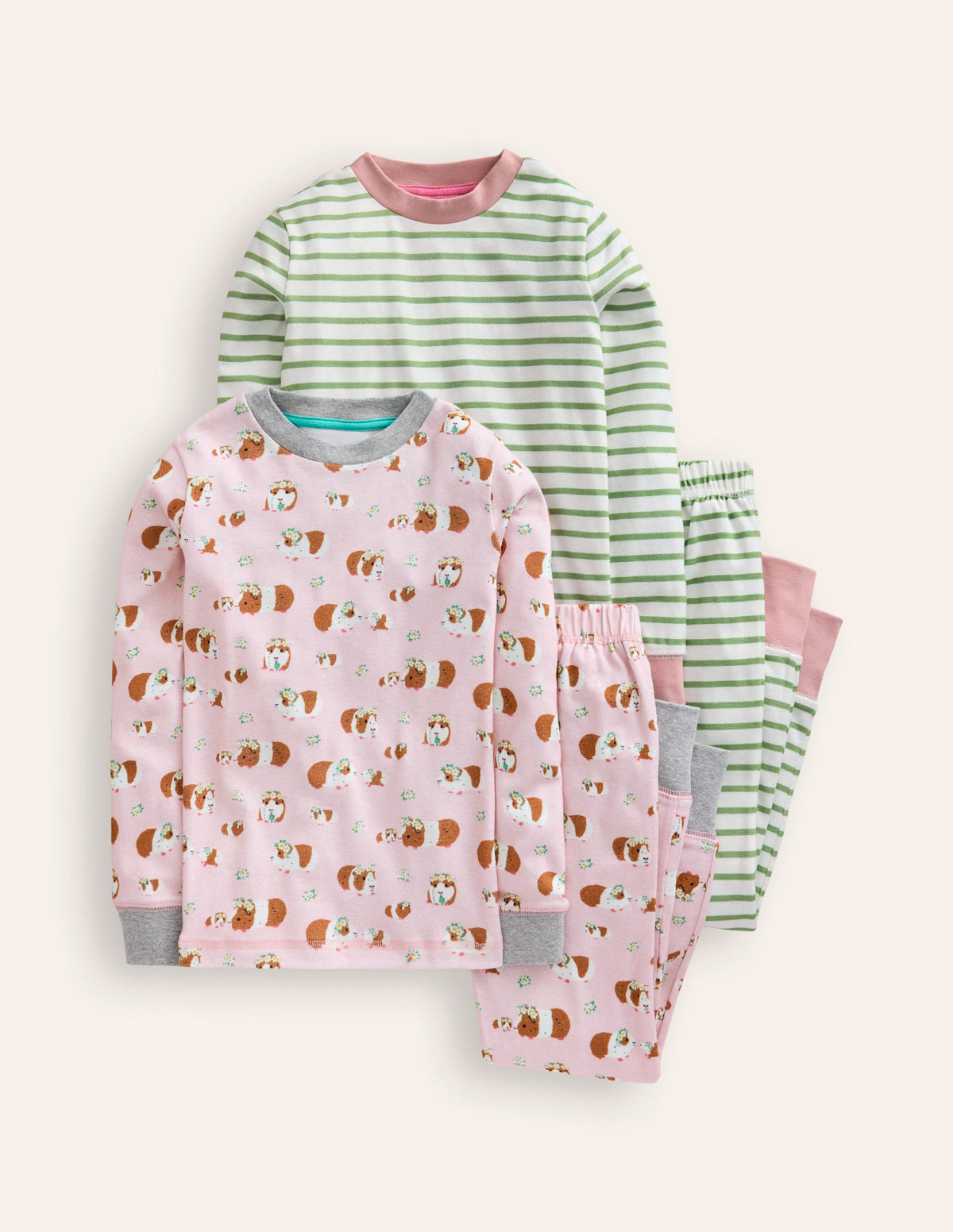 2 pyjamas douillets-Cochons d'Inde rose ballerine - Image 1