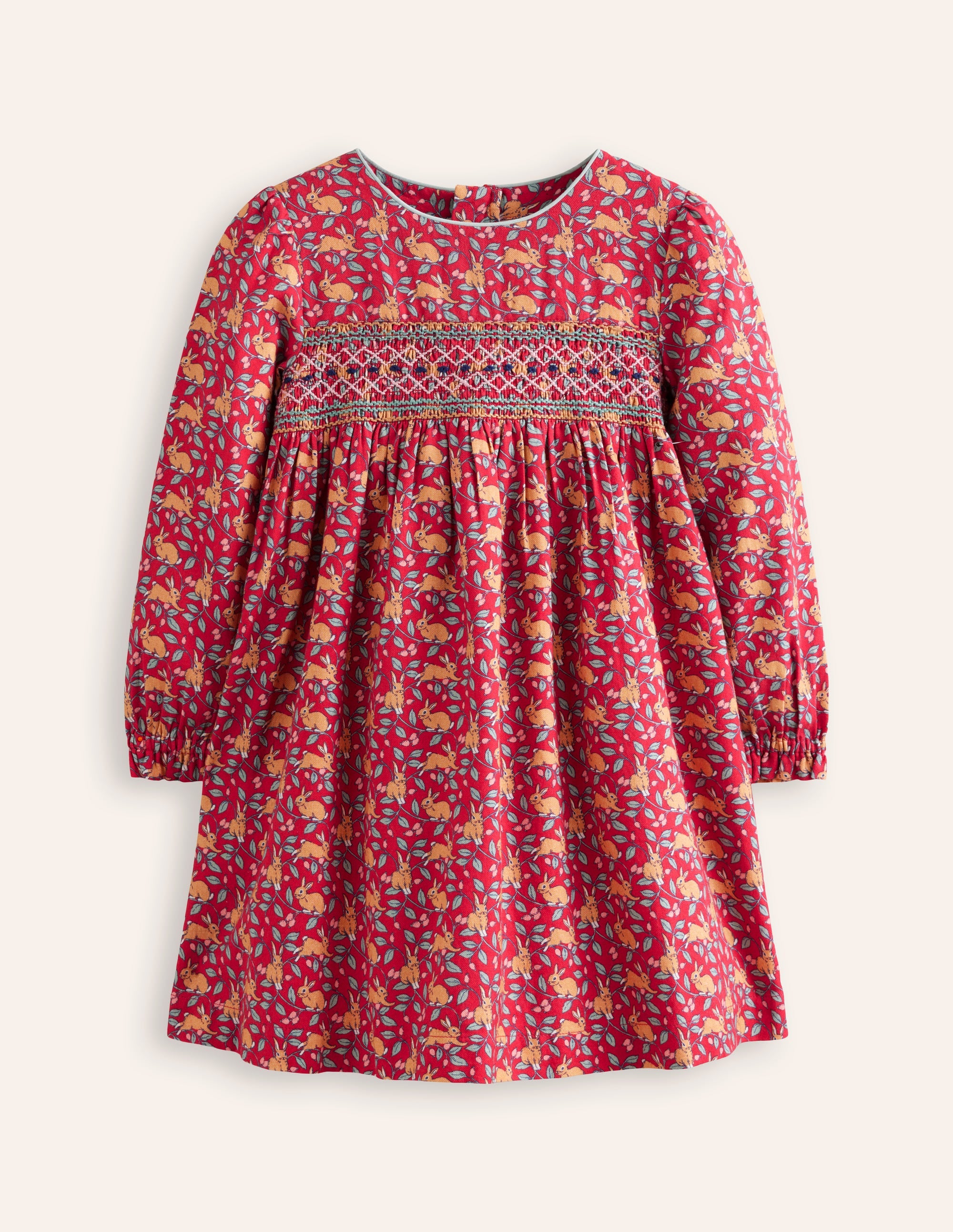 Bess Gesmoktes Kleid-Kastanienbraun Hasen - Image 1