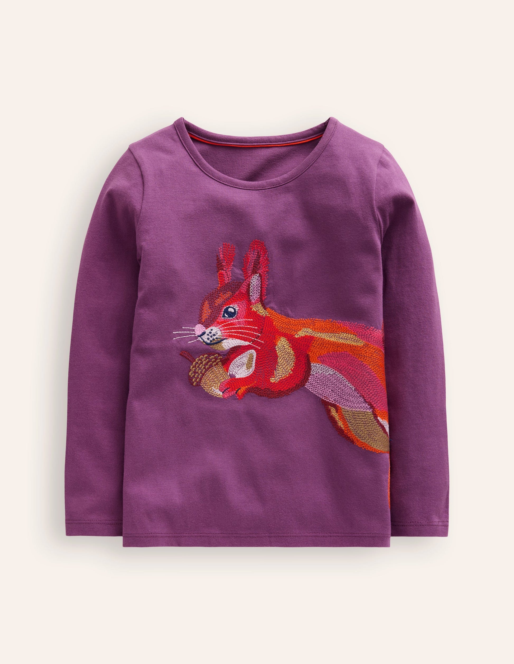 T-Shirt vorne & hinten-Strauchlila Eichhörnchen-1