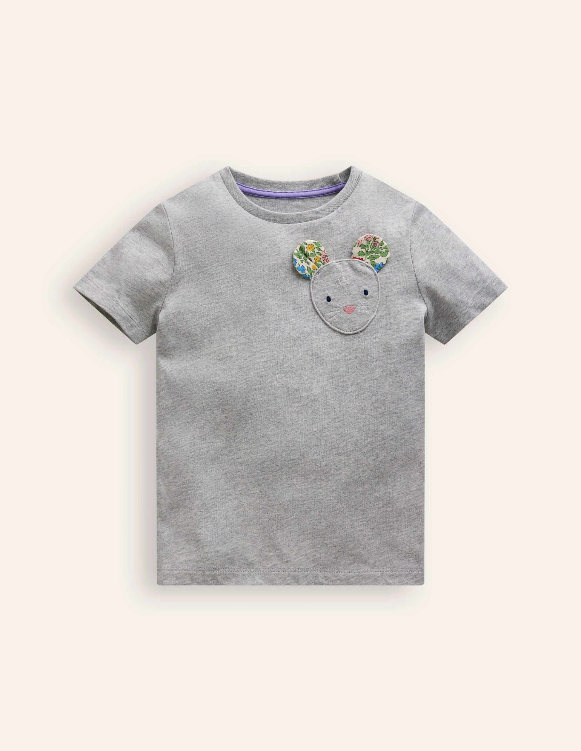 T-Shirt mit appliziertem Motiv-Black-4