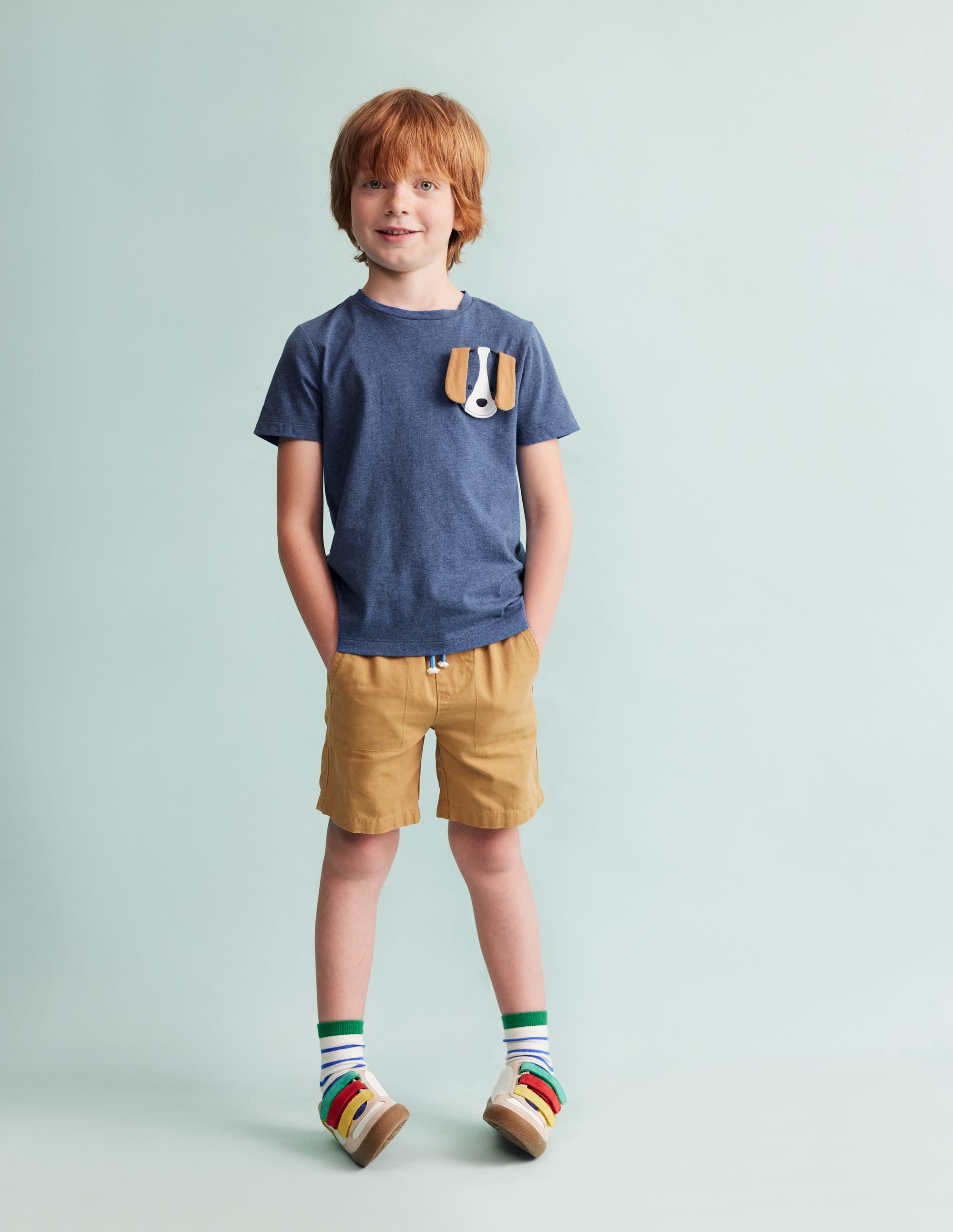 T-Shirt mit appliziertem Motiv-Steuerbord-Blau Meliert - Image 2