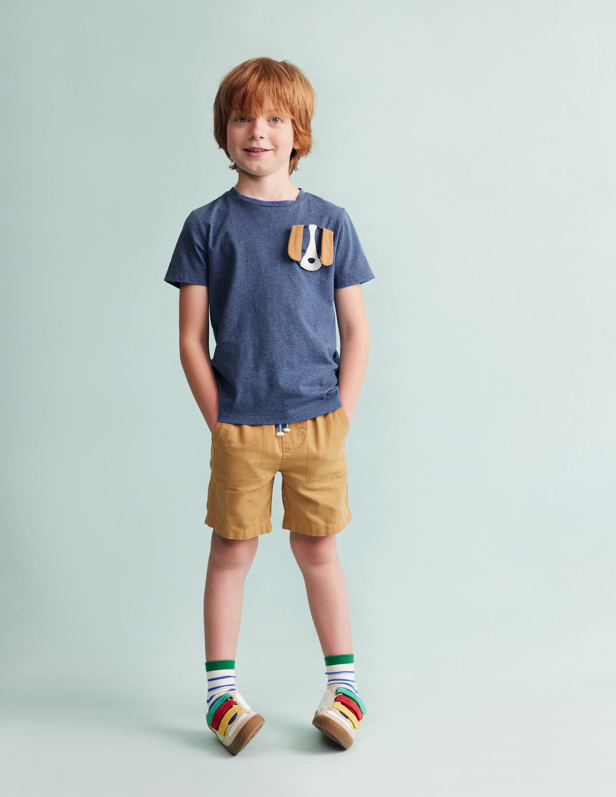 T-Shirt mit appliziertem Motiv-Steuerbord-Blau Meliert - Image 6