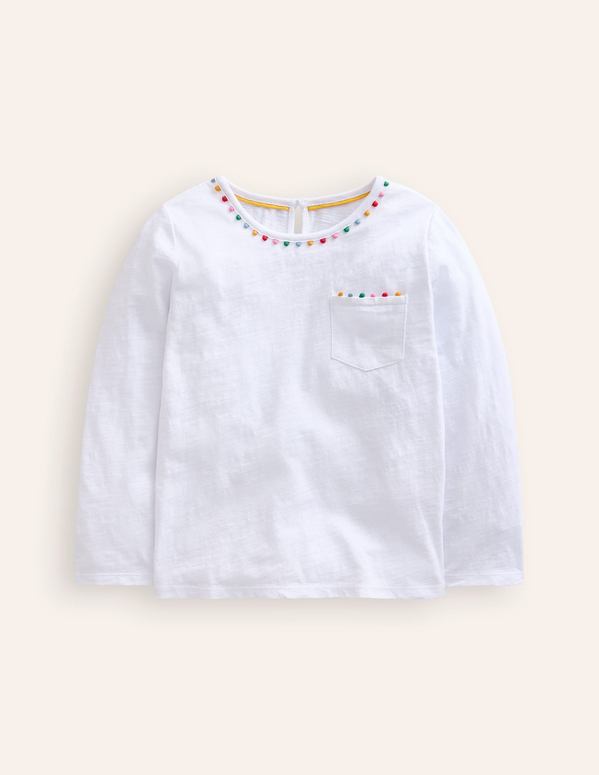 Ali Langärmeliges T-Shirt mit Bommeln-Weiß-1