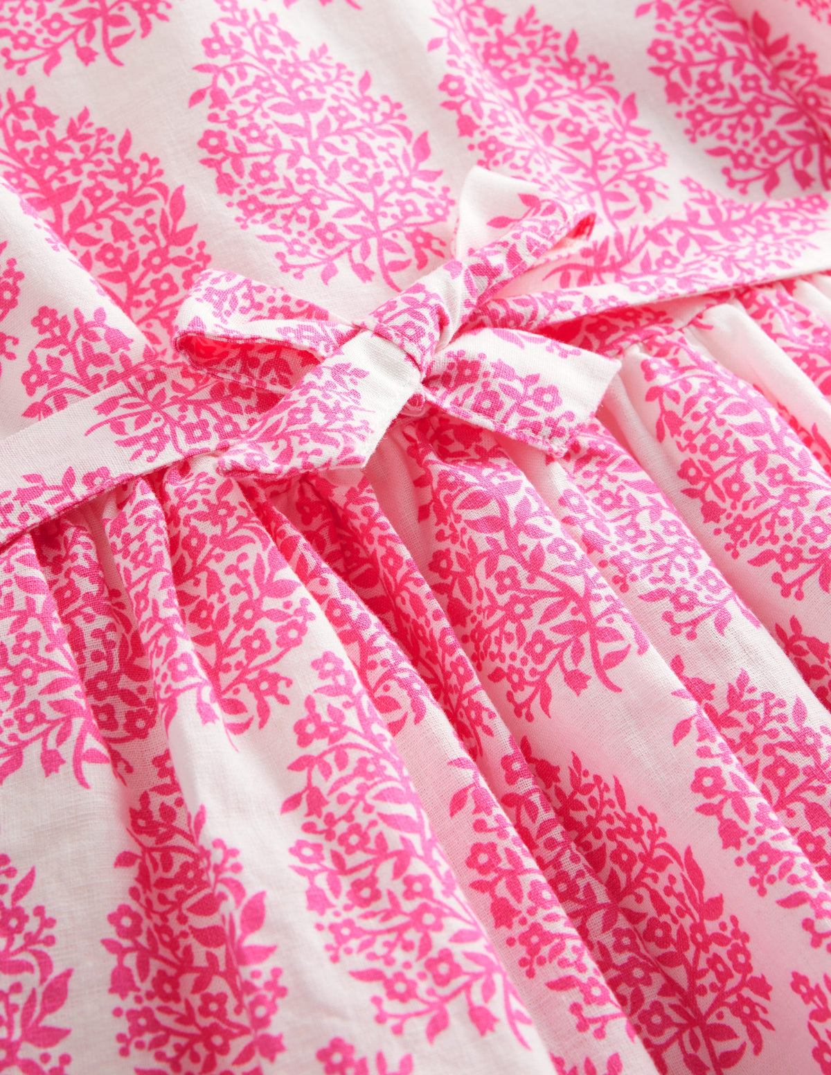 Vintage-Kleid aus Baumwolle und Leinen-Rosa Blümchen Paisleymuster - Image 6