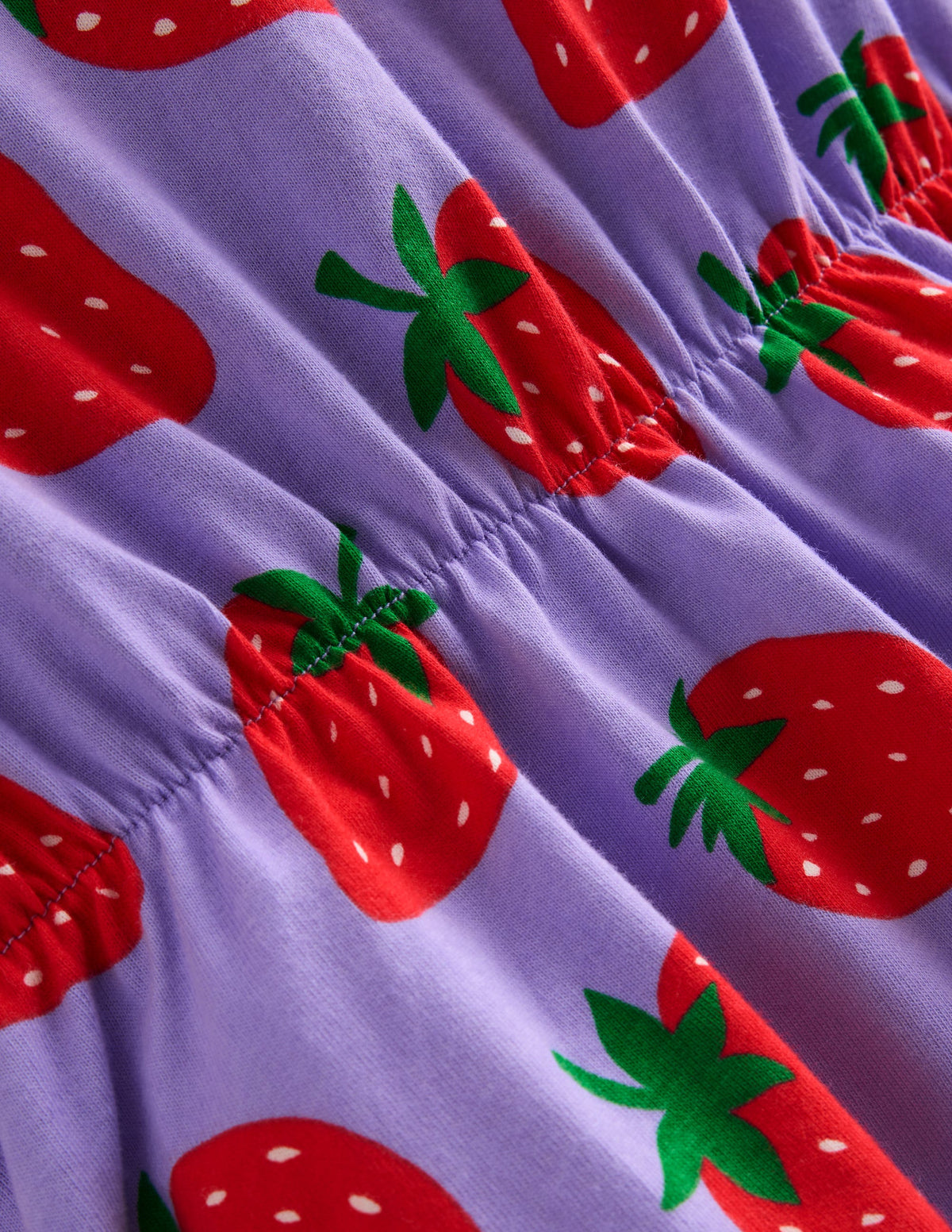 Jerseykleid mit Rüschenärmeln-Parmaviolett Erdbeeren-3