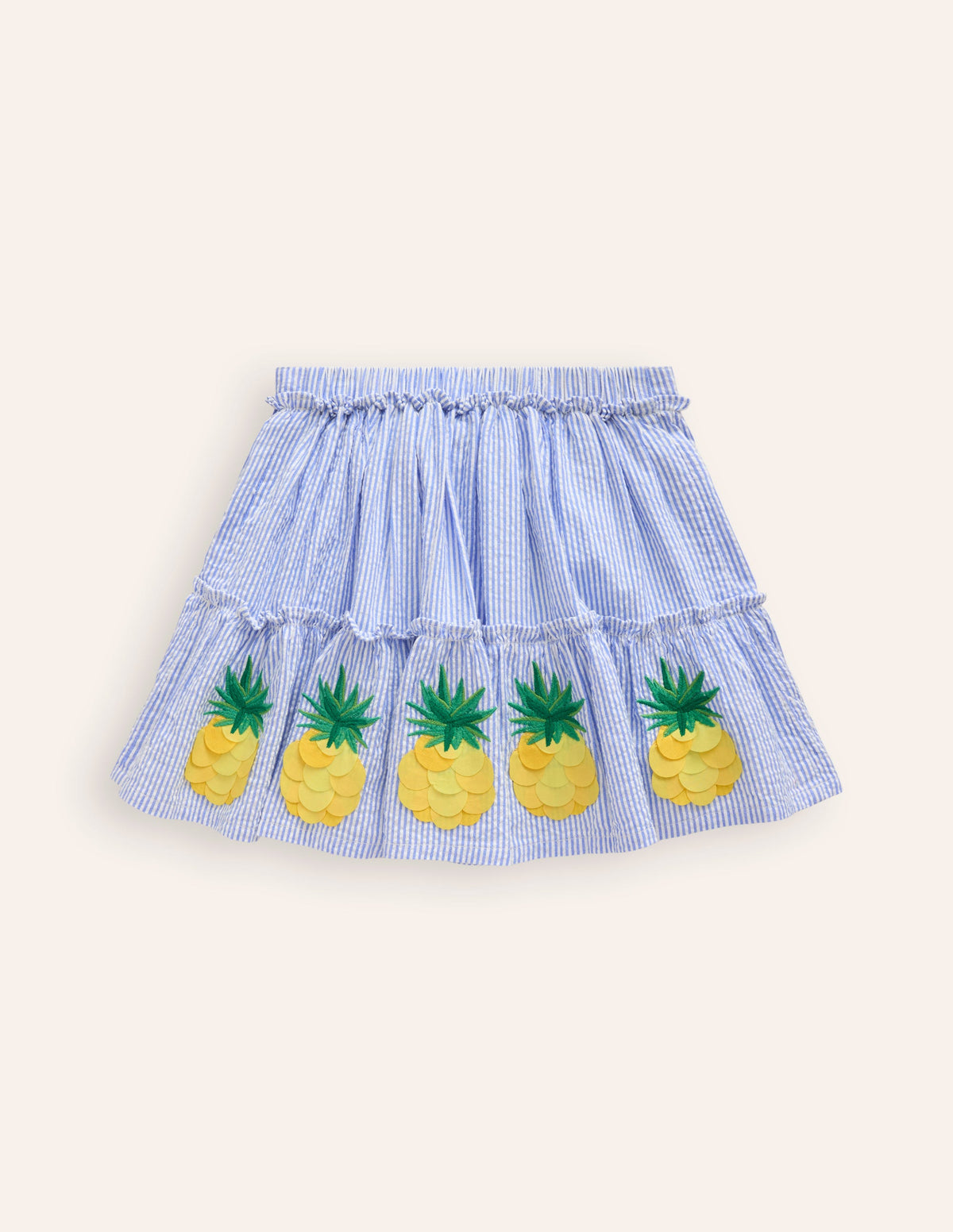 Rock mit Applikation-Naturweiß/ Surfblau Ananas - Image 2