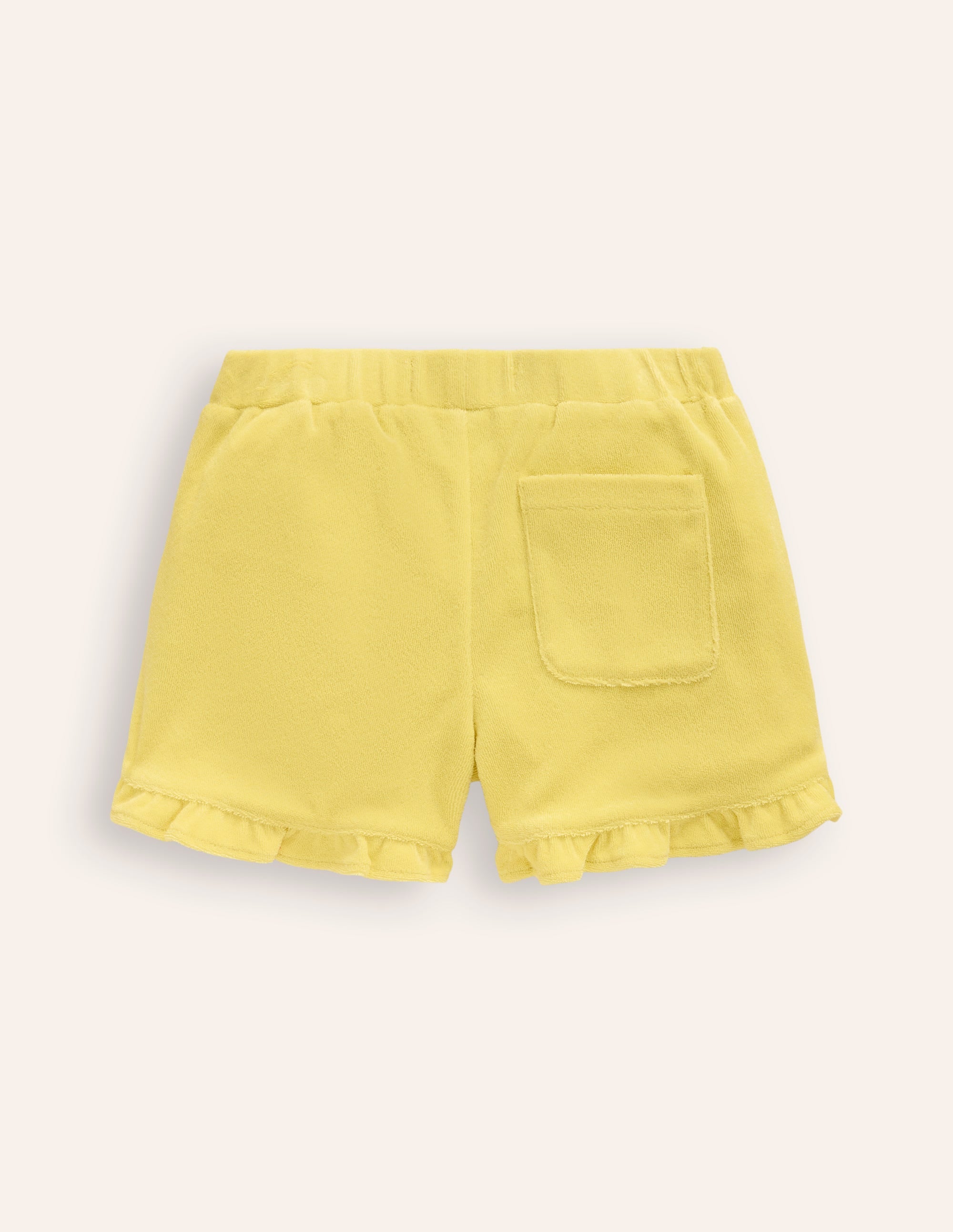 Frottee-Shorts mit Rüschensaum-Zitronengelb - Image 2