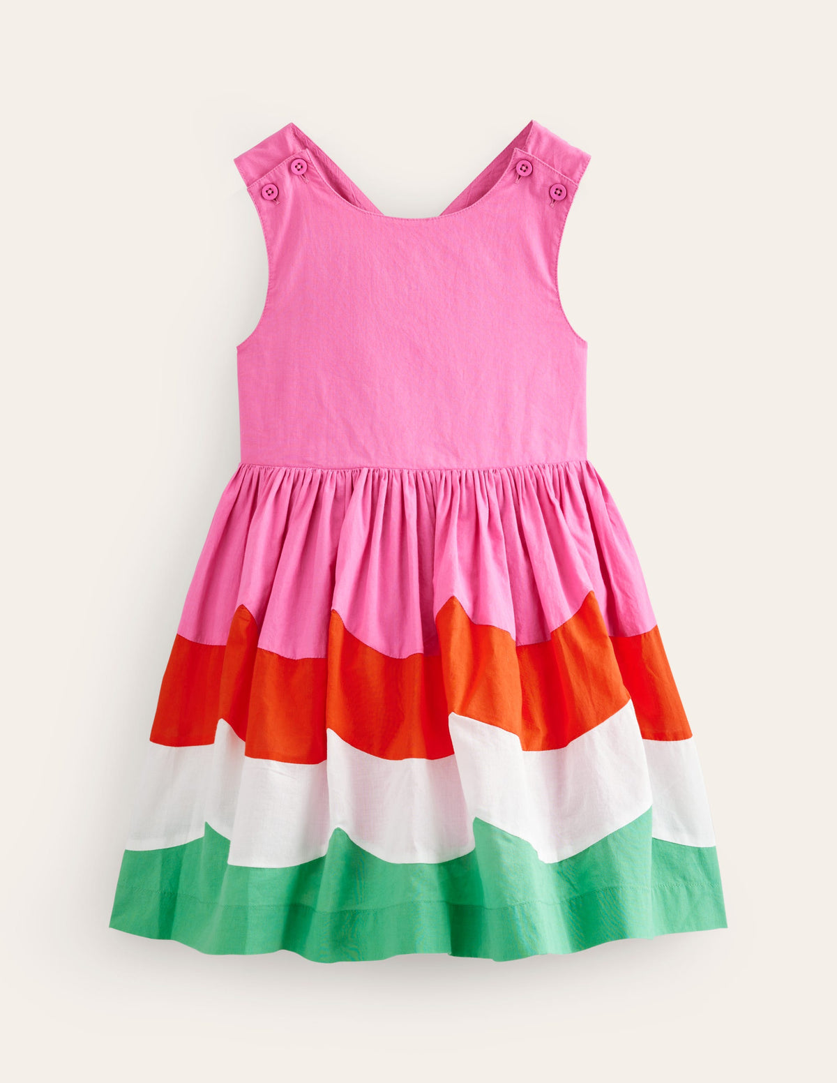 Robe à dos croisé-Colourblock feston - Image 1
