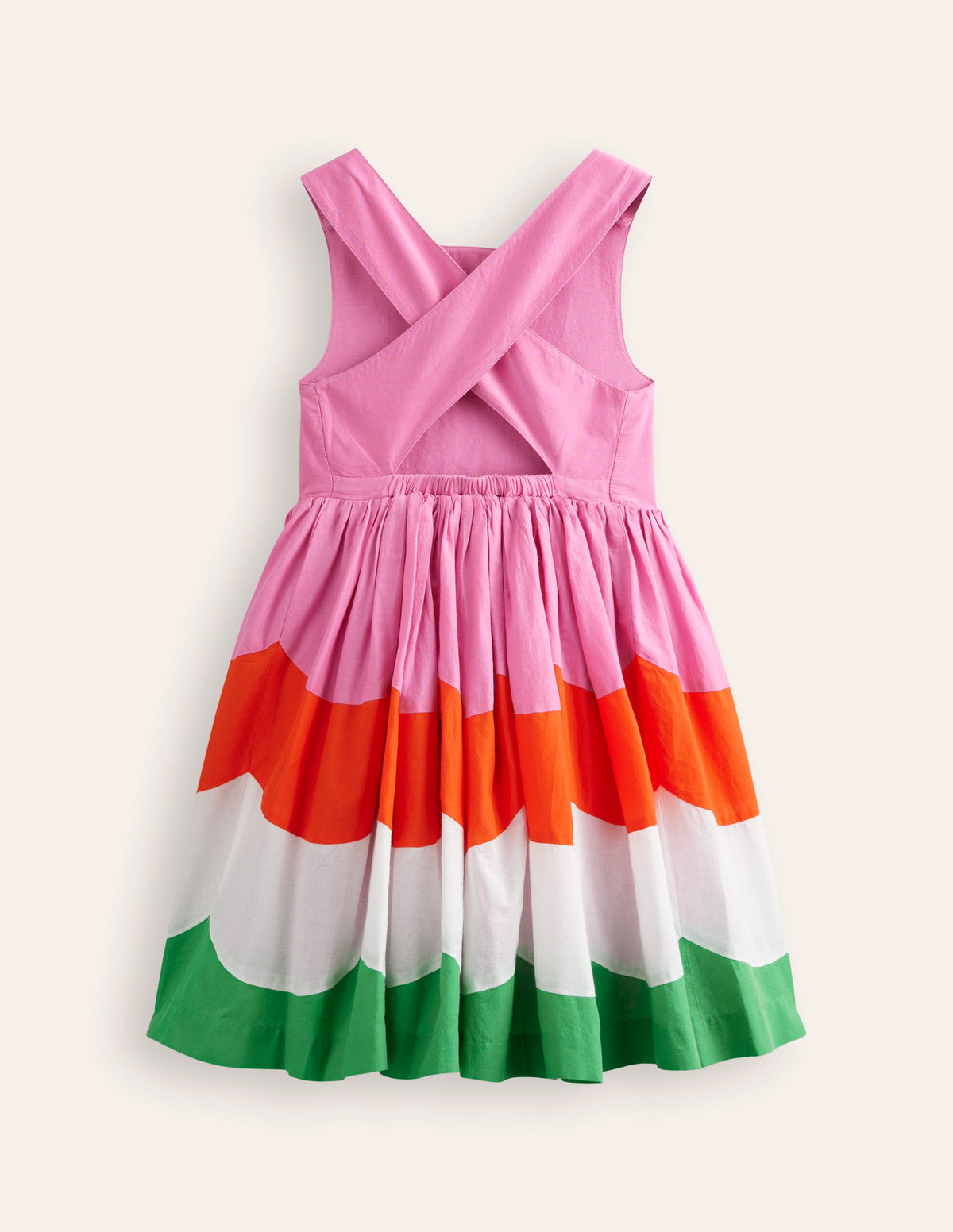 Robe à dos croisé-Colourblock feston-2